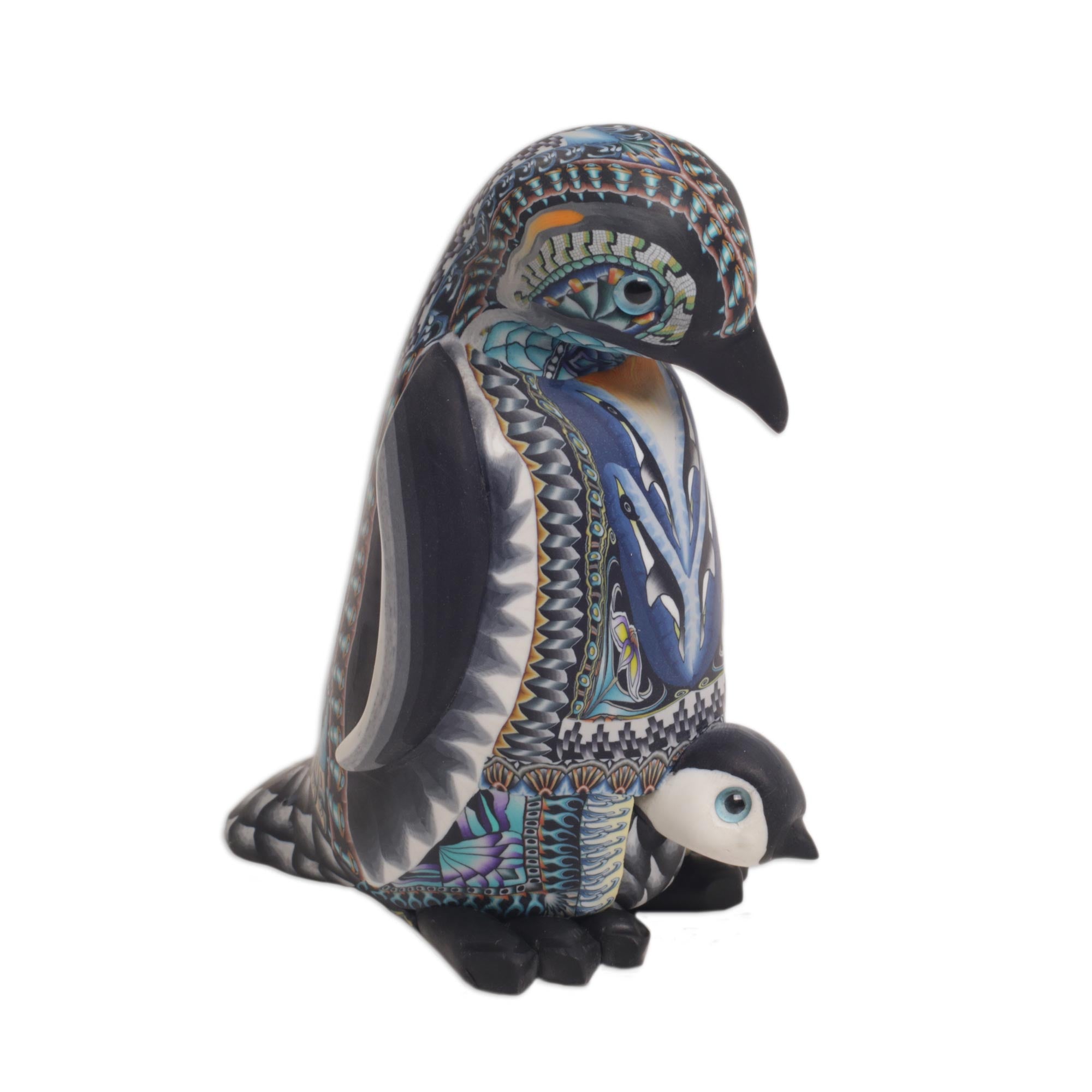 Premium Handcrafted Polymer Clay Mother Penguin Sculpture – 4 Inch Artisan Masterpiece