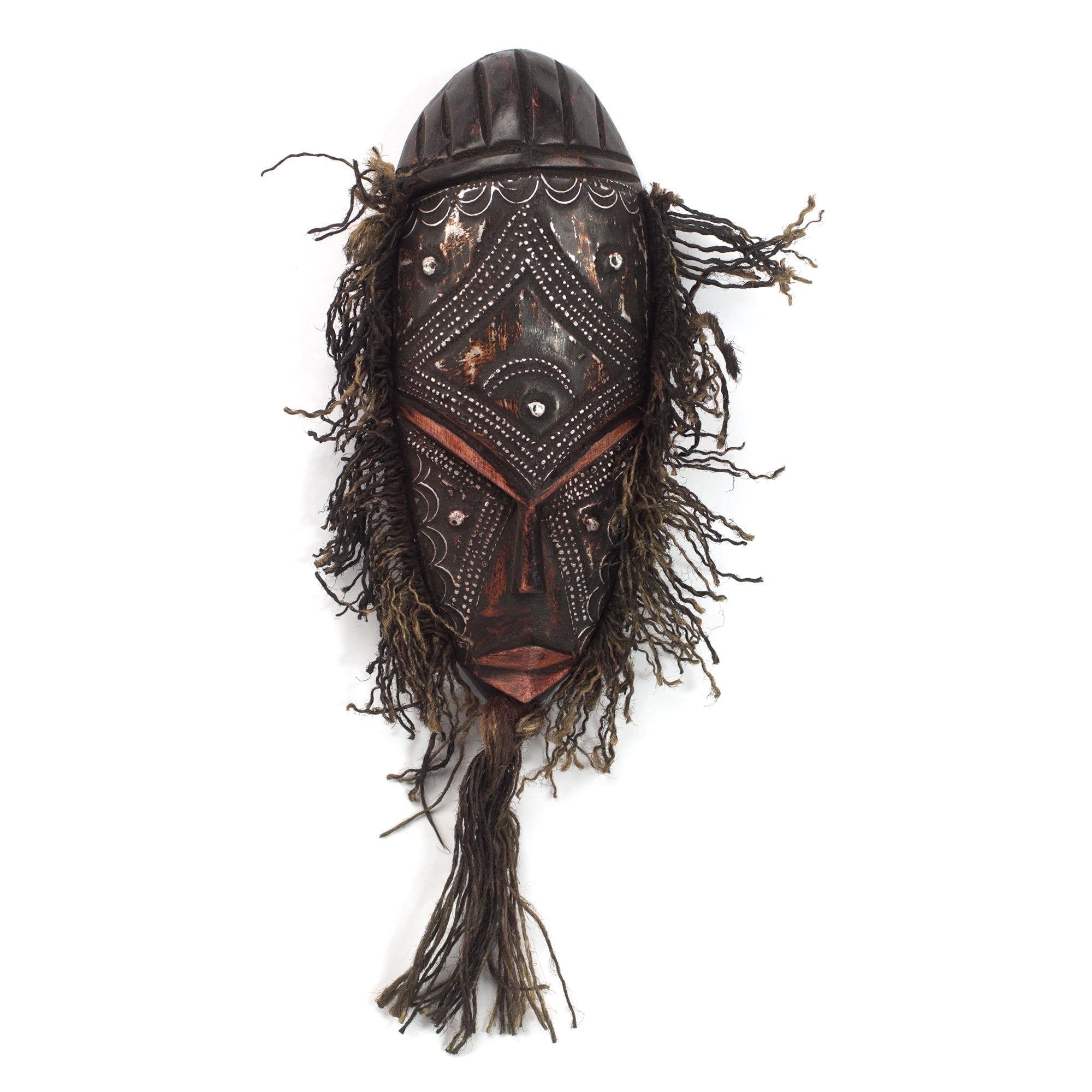 Premium Handcrafted Kotoku African Mask – Rustic Wall Decor from Ghana