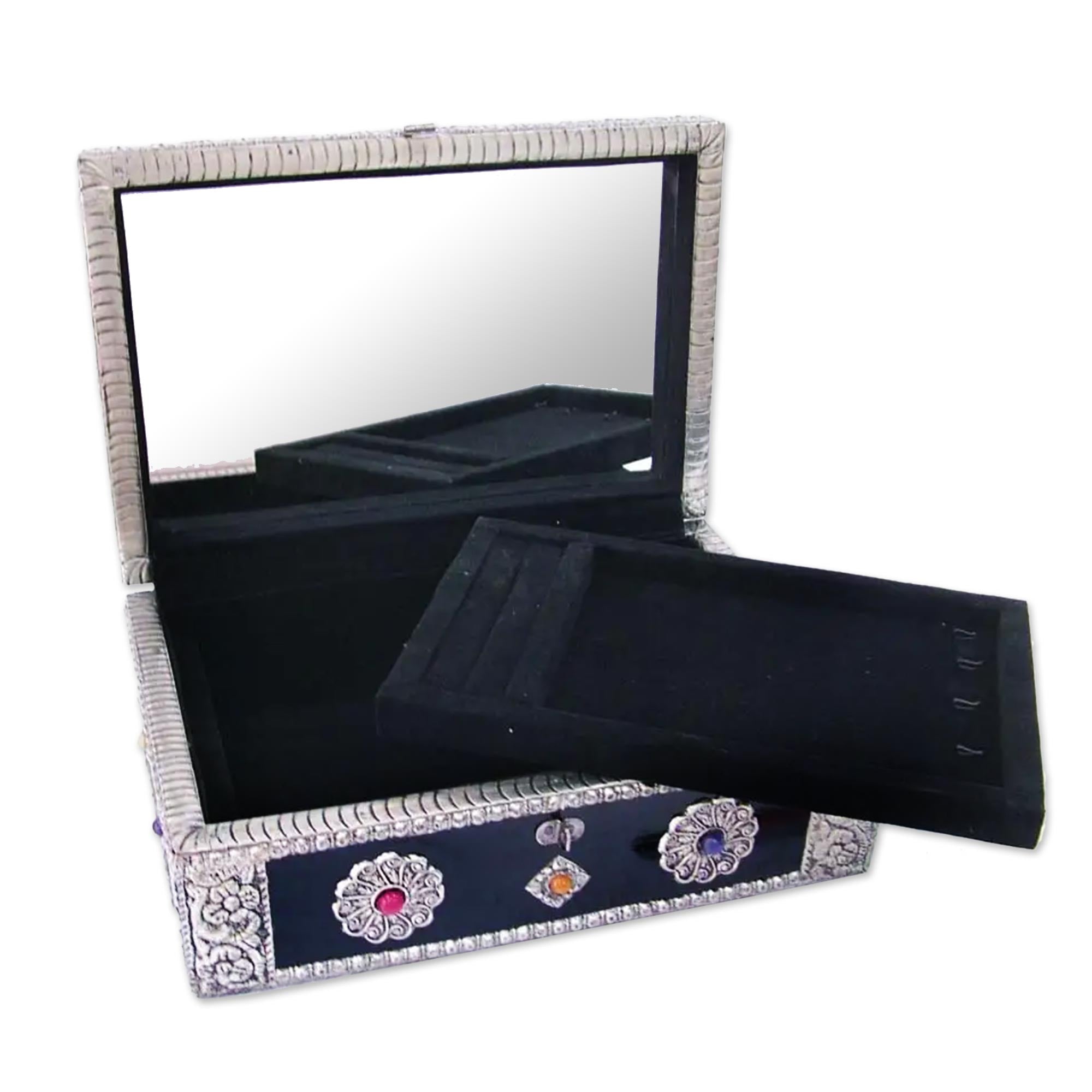 Premium Antique Sophistication Brass Jewelry Box with Velvet Interior
