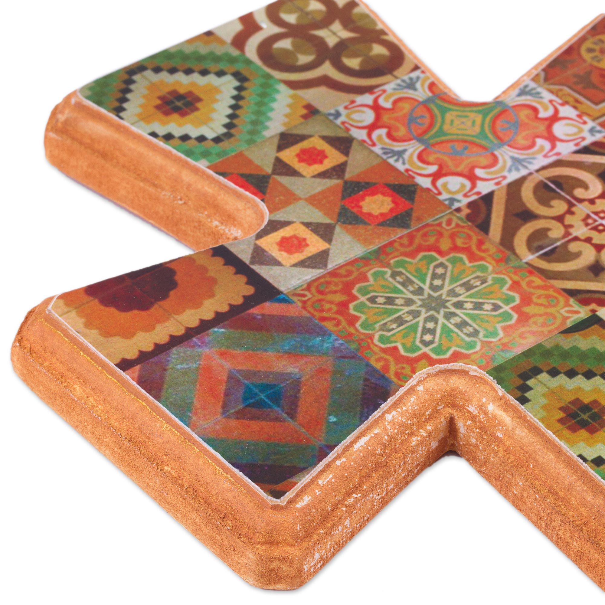 Premium Puebla Heritage Handcrafted Wall Cross - Ultimate Talavera Tile Design