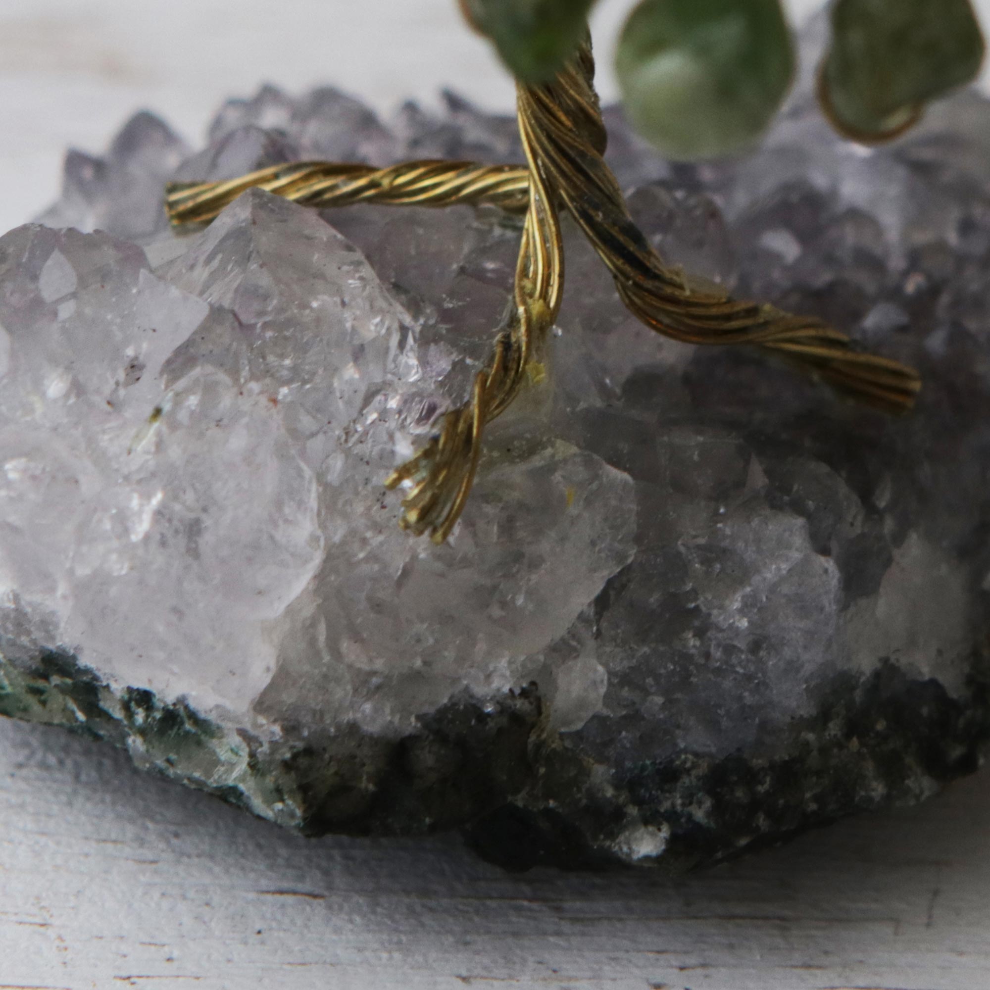 Premium Diopside & Amethyst Gemstone Tree Sculpture – Nature's Harmony