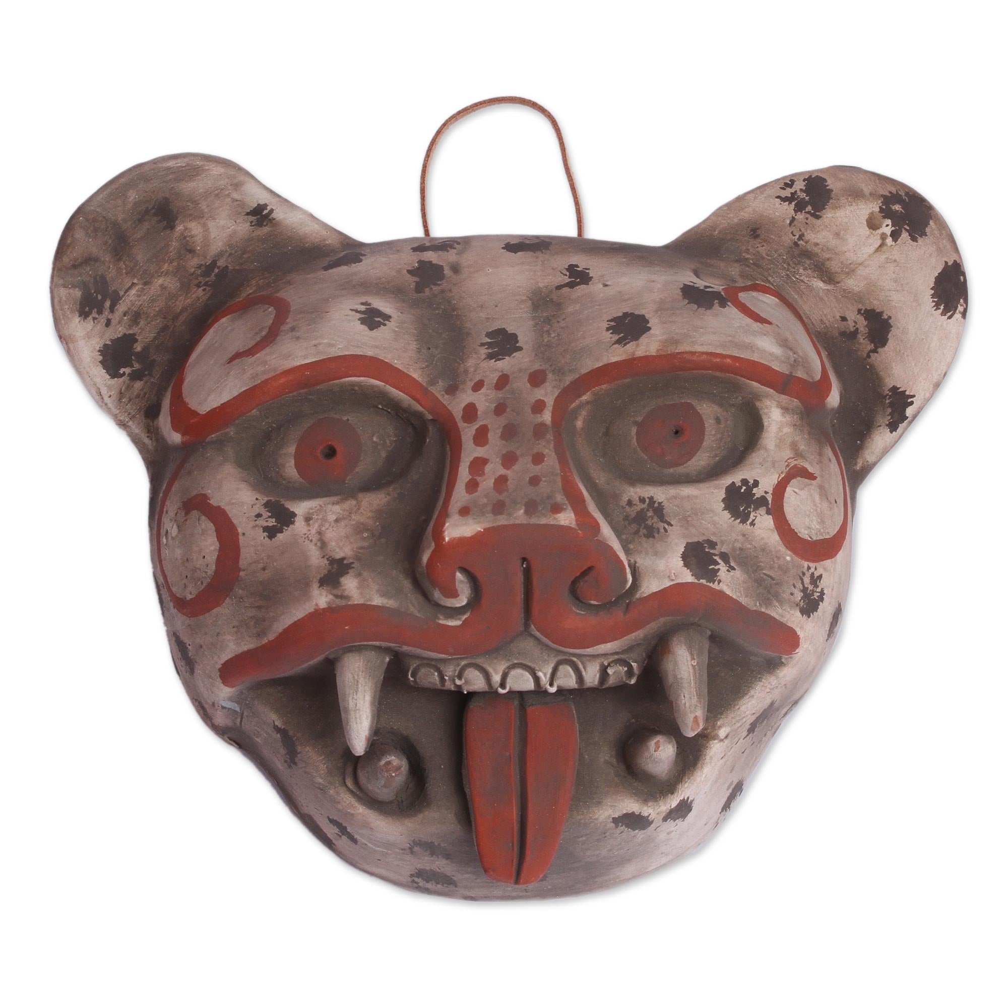 Premium Handcrafted Mexican Ceramic Jaguar Mask - Ultimate Wall Decor