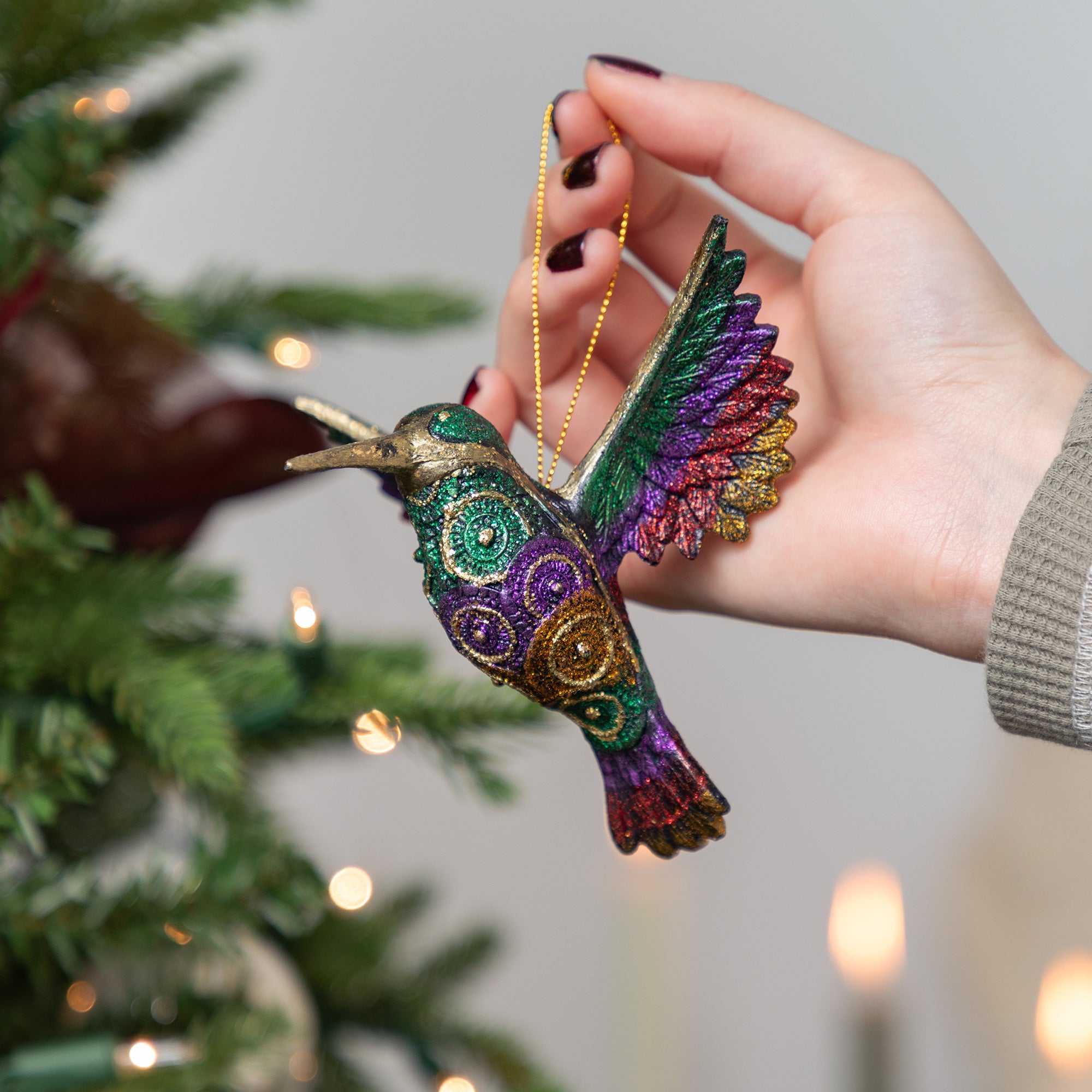 Premium Handmade Hummingbird Ornament - Fair Trade, Vibrant Colors