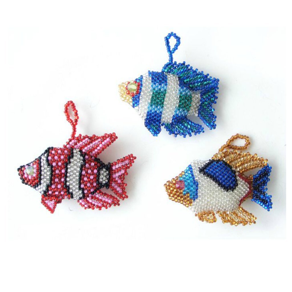 Premium Hand-Beaded Tropical Fish Ornament