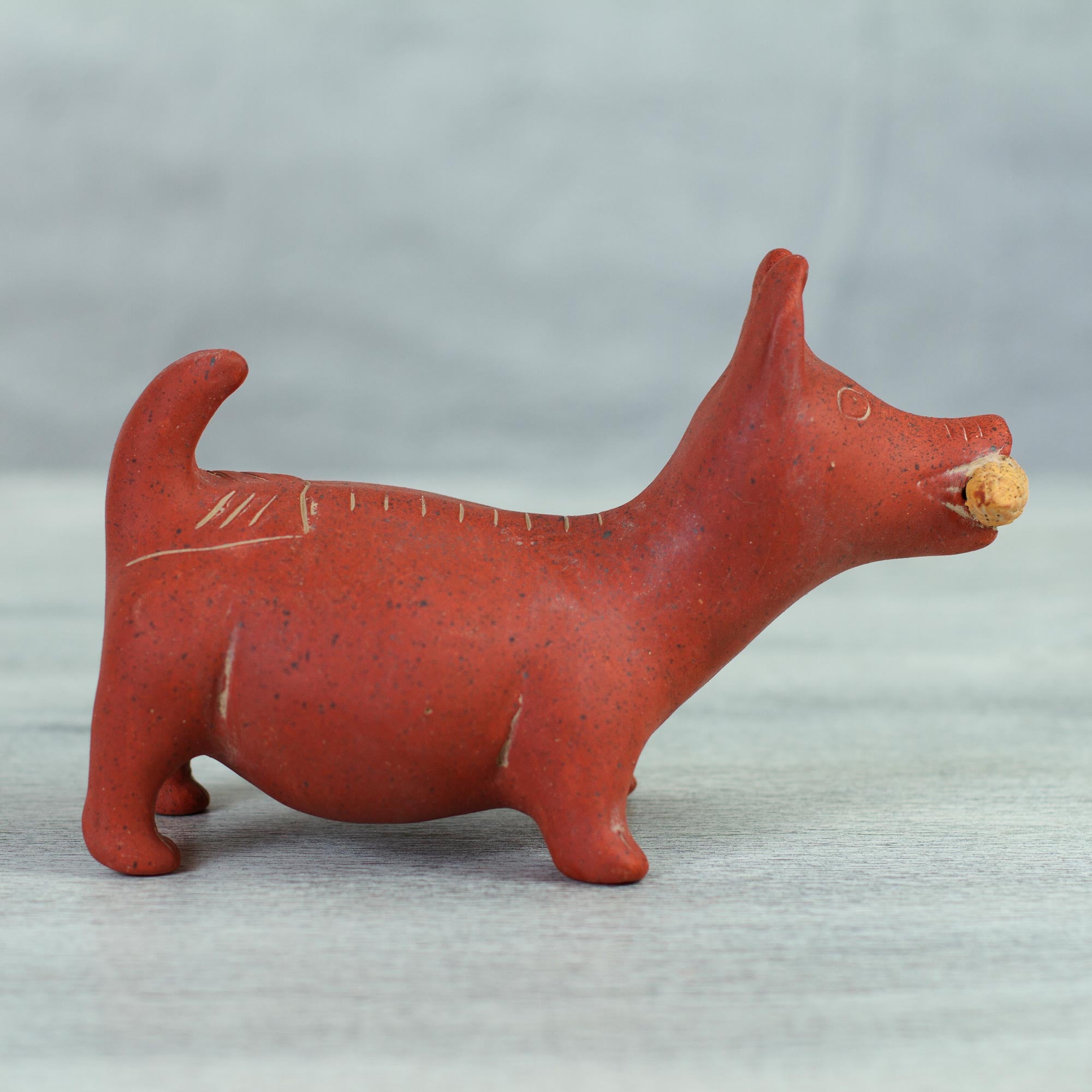 Premium Colima Dog Sculpture - Authentic Mexican Ceramic Artifact