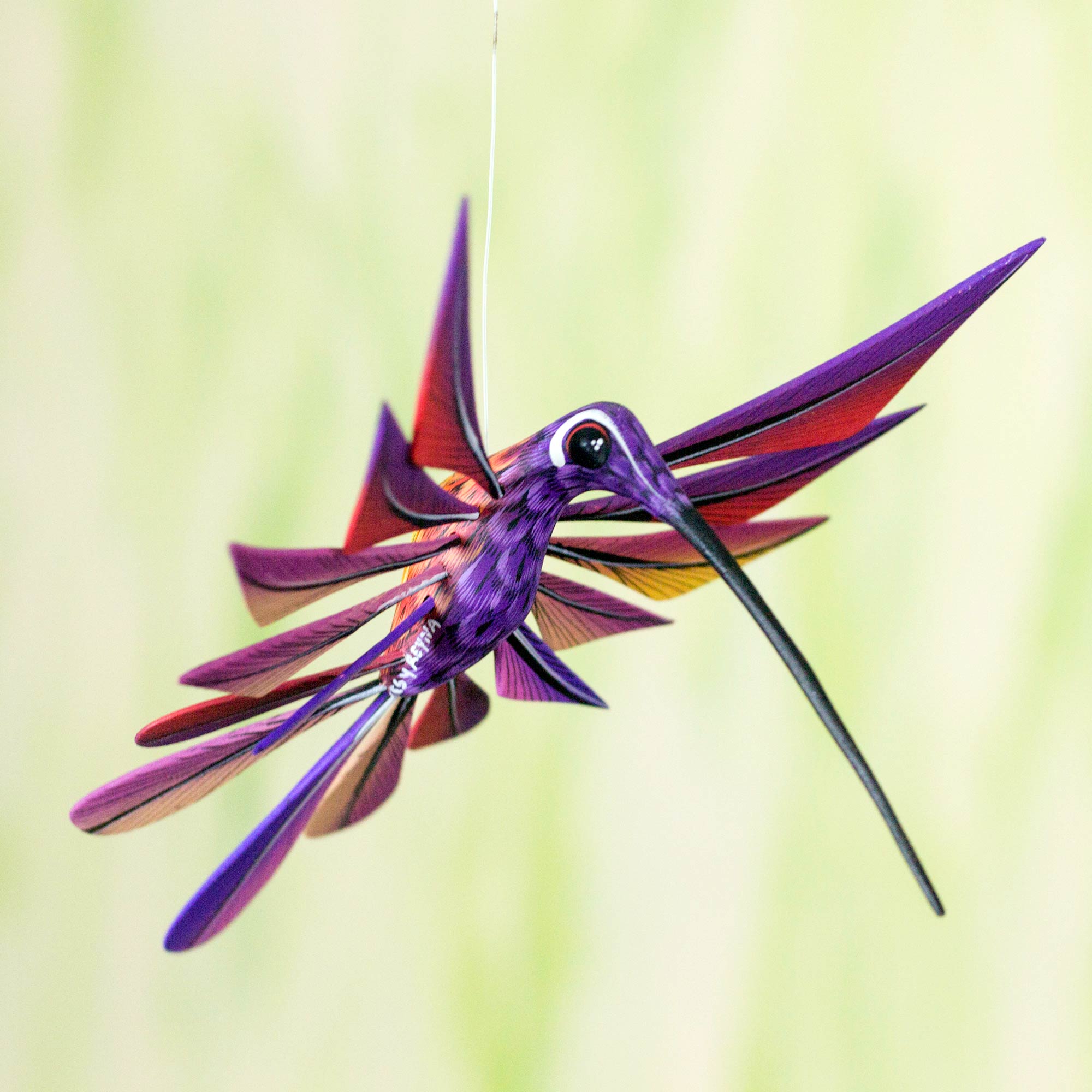 Premium Handcrafted Hummingbird Alebrije Sculpture - Oaxacan Folk Art