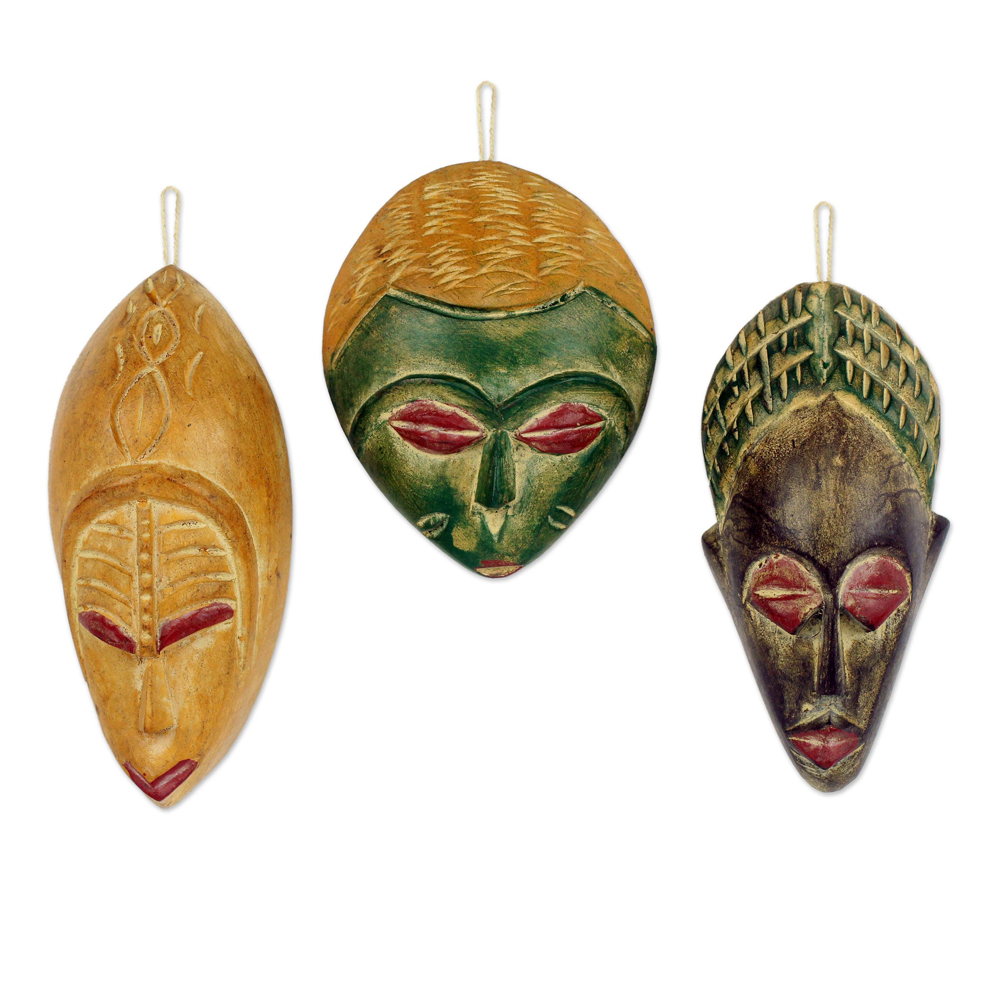 Premium Handcrafted Wooden Christmas Ornaments - Set of 3