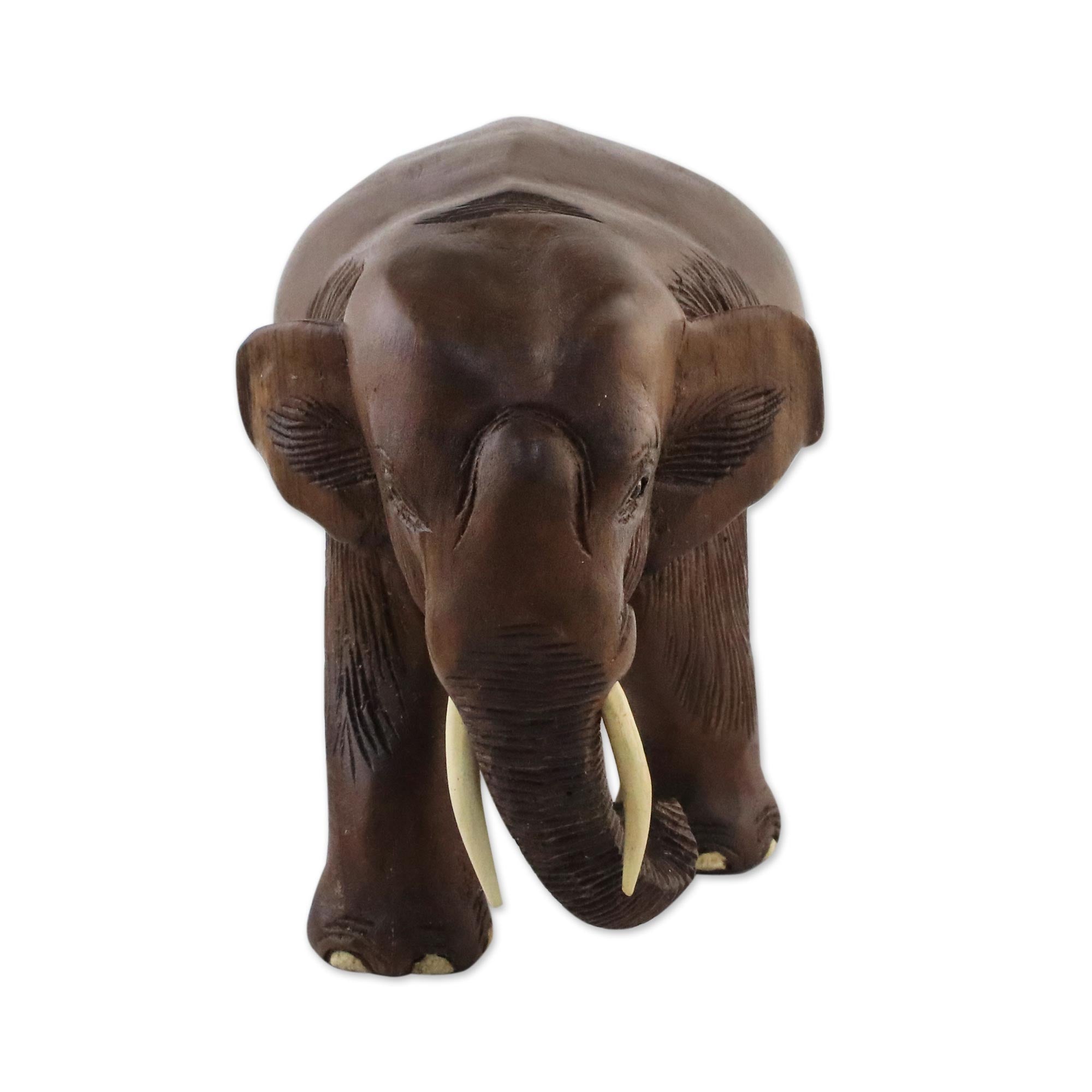 Premium Teak Wood Elephant Sculpture - Handcrafted in Thailand