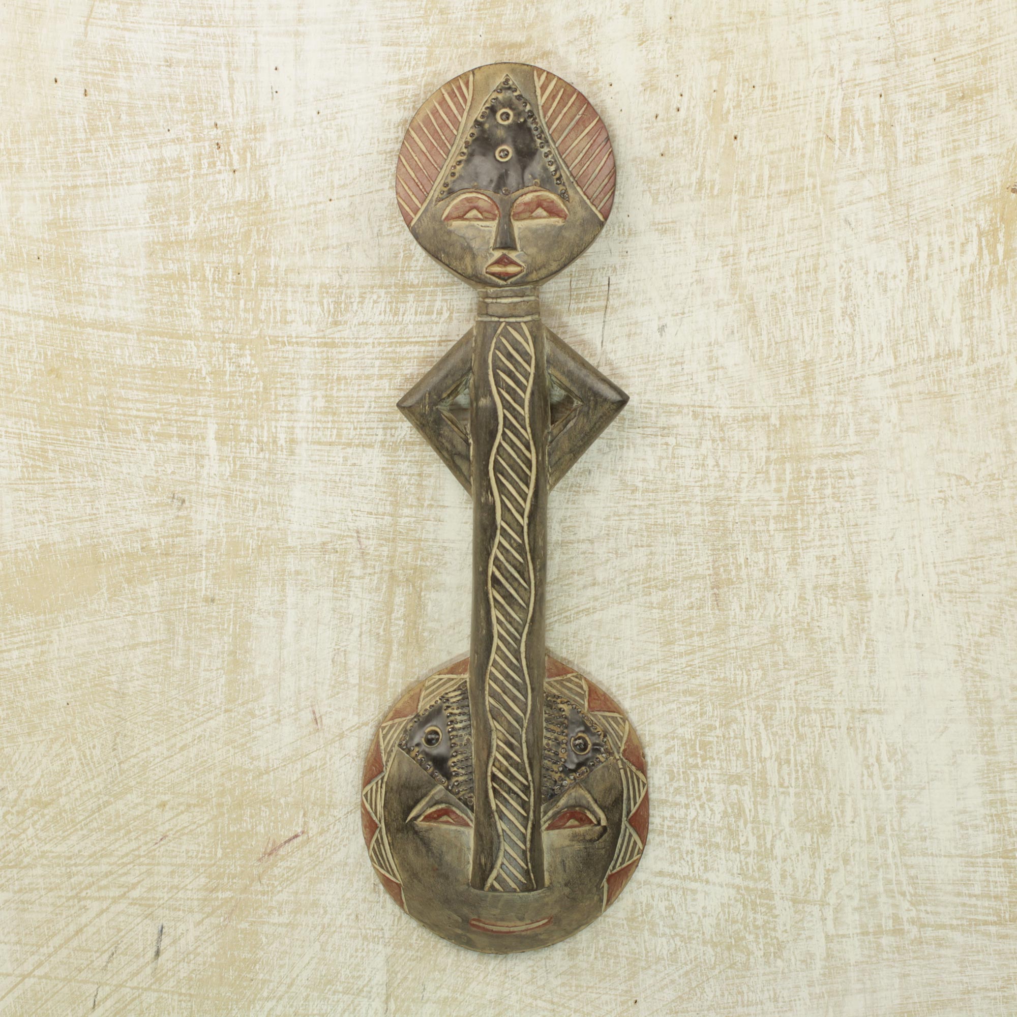 Premium Progress Wood Mask - Handcrafted African Art