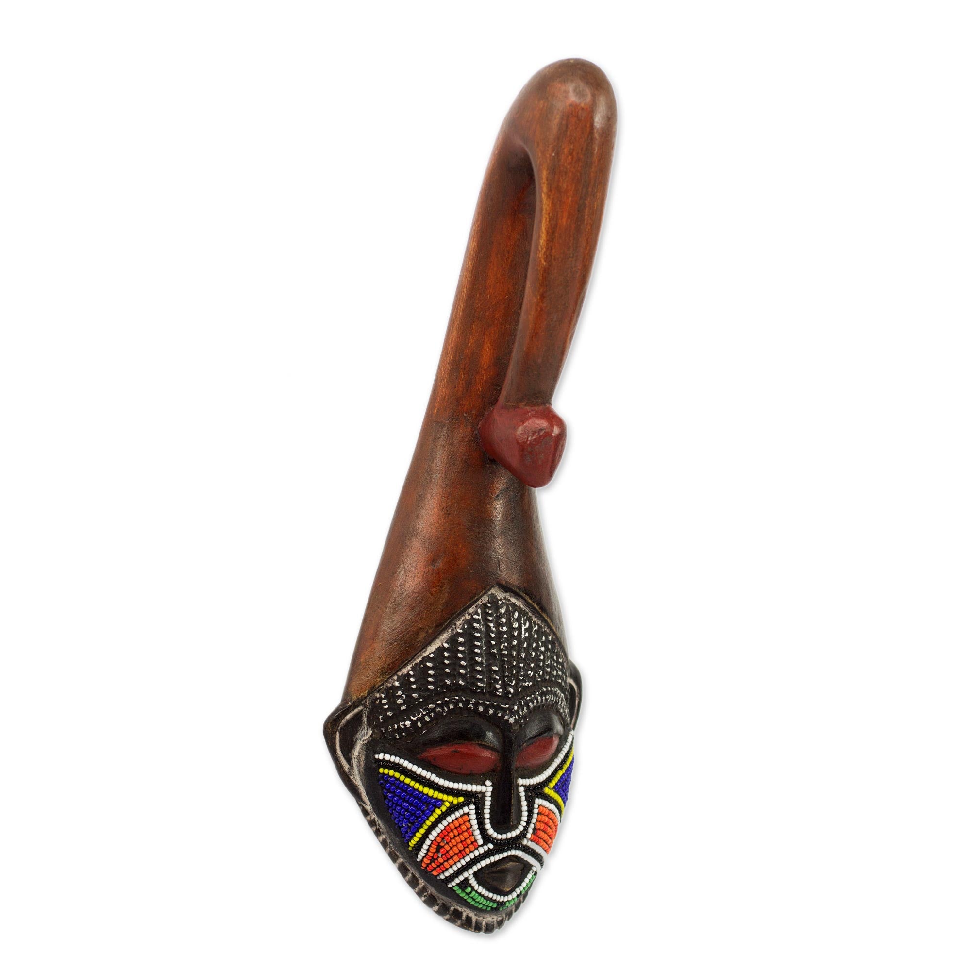 Premium African Scorpion Face Mask - Handcrafted Wall Decor from Ghana