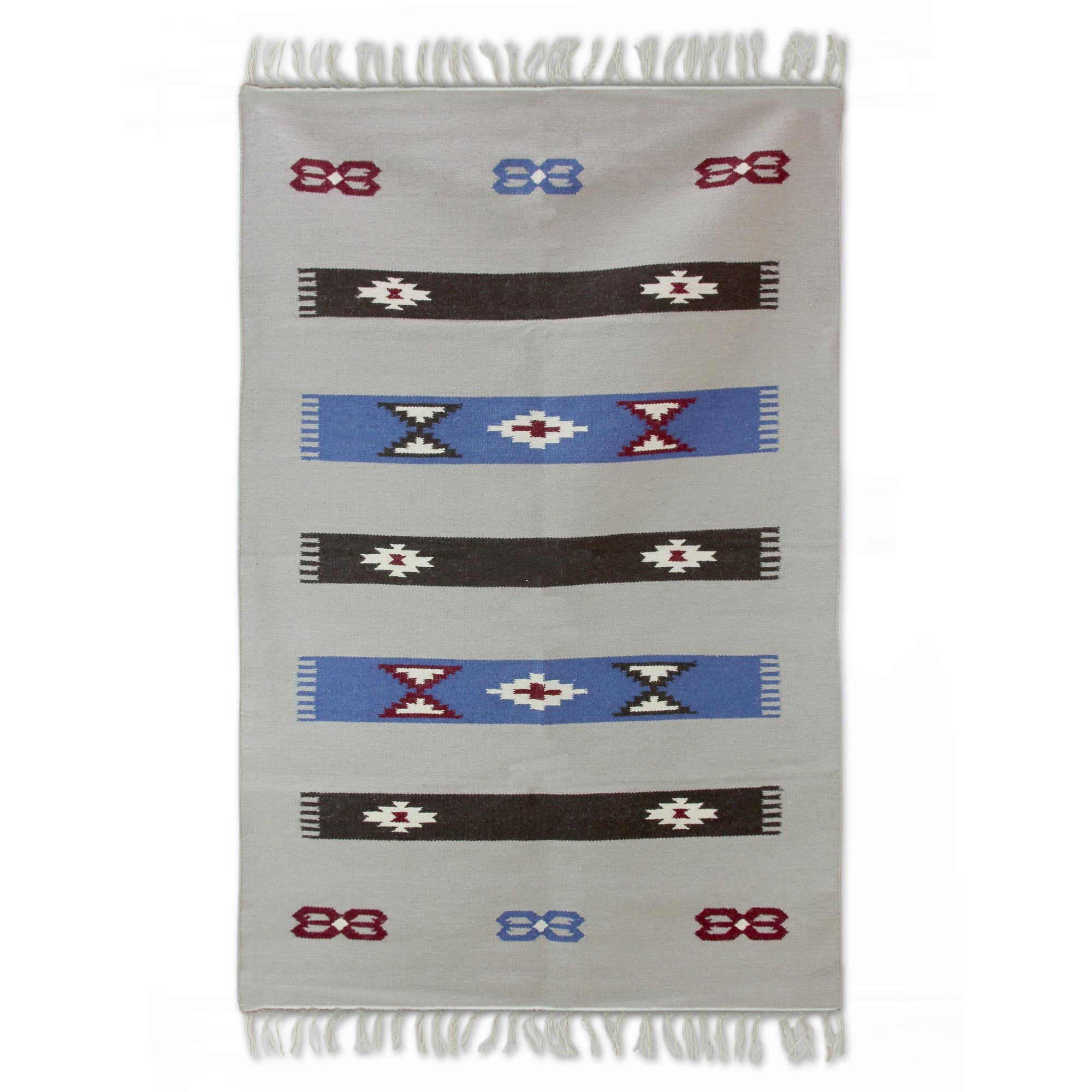 Premium Indian Daybreak Hand-Woven Wool Rug – Geometric Design (4x6)