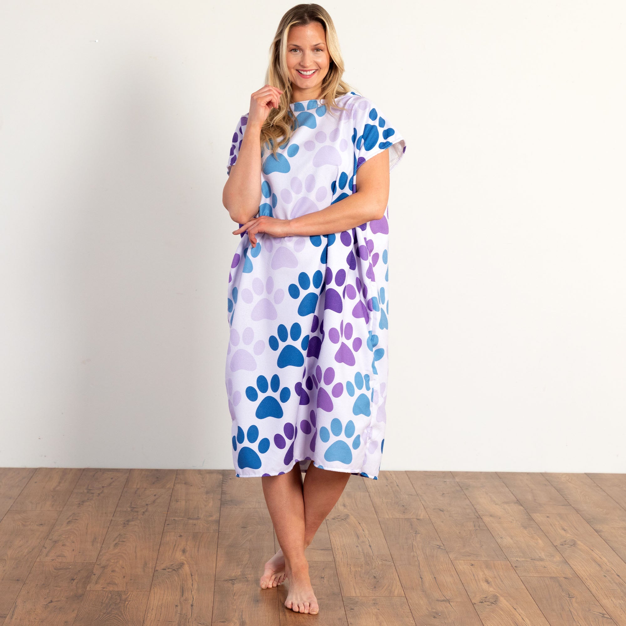 Ultimate Paw Print Beach Towel Poncho - Premium Hooded Towel