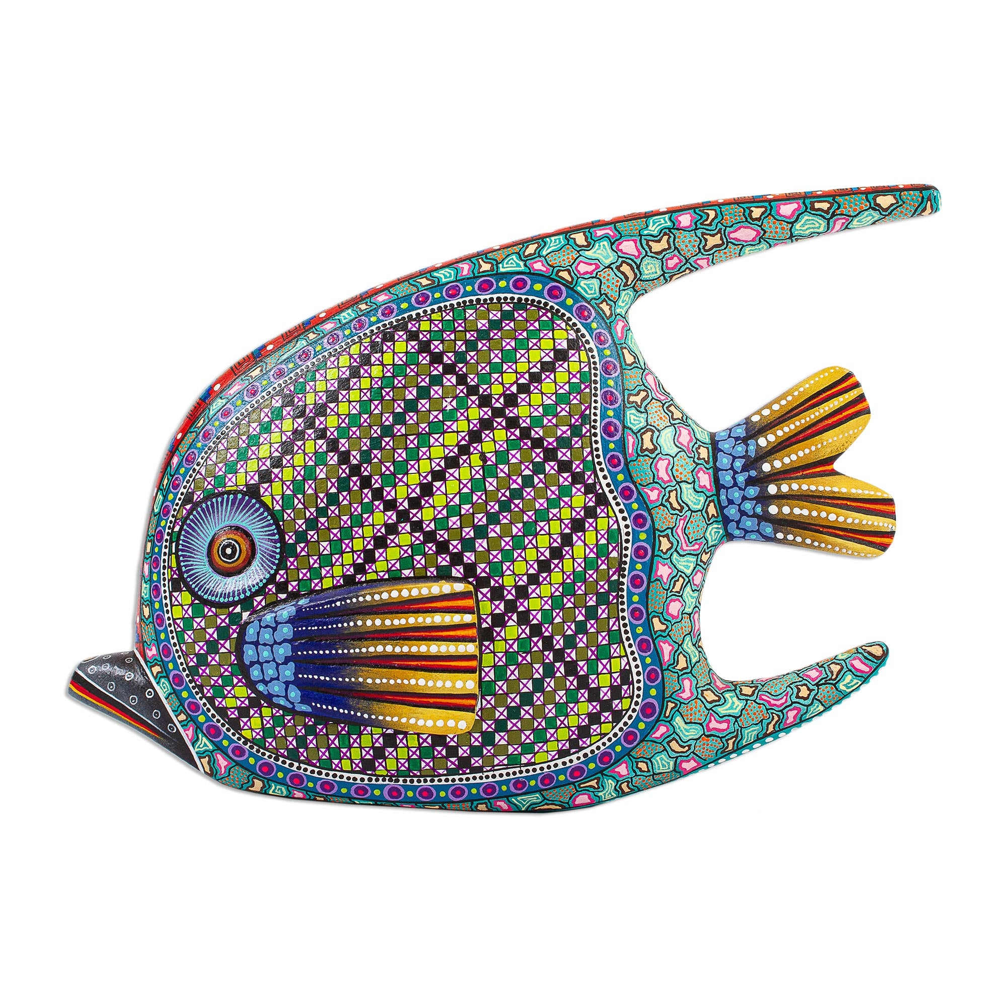 Premium Zapotec Alebrije Fish Sculpture - Handcrafted Mexican Folk Art