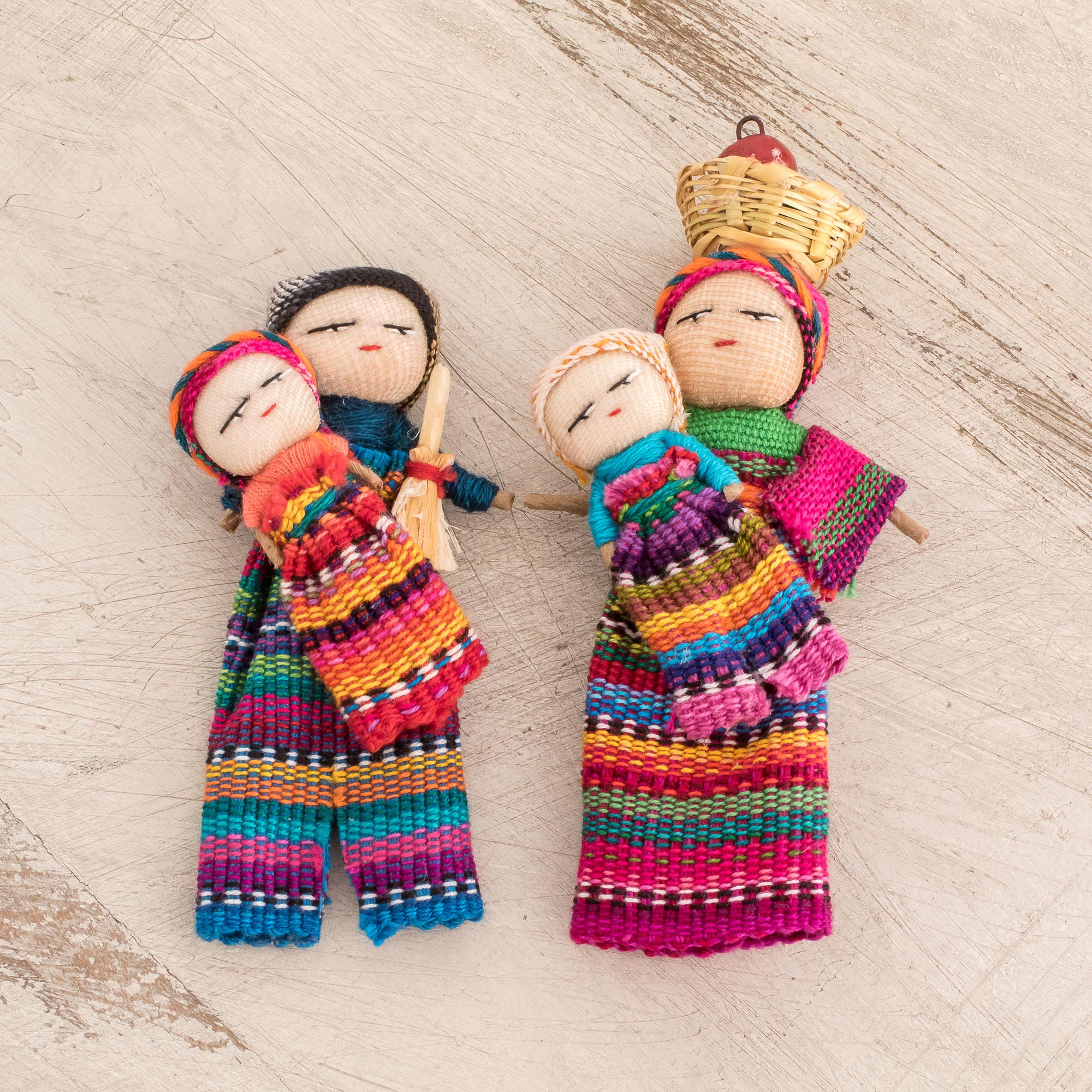 Premium Handmade Cotton Worry Dolls from Guatemala – Authentic Pair for Serenity