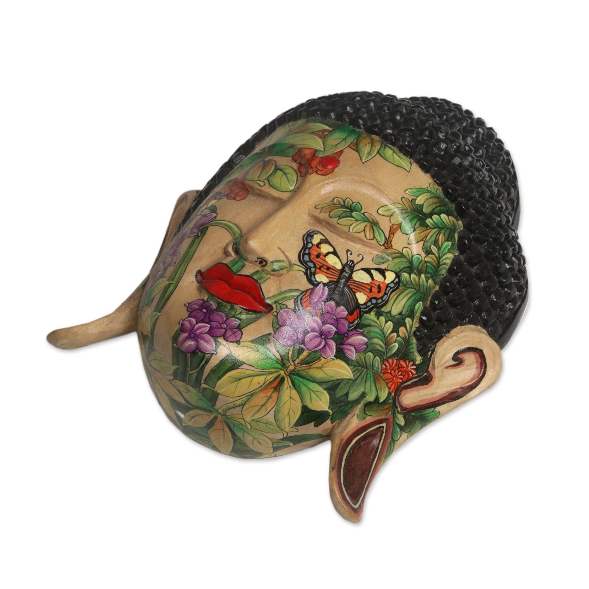 Premium Morning Glory Wooden Buddha Mask
