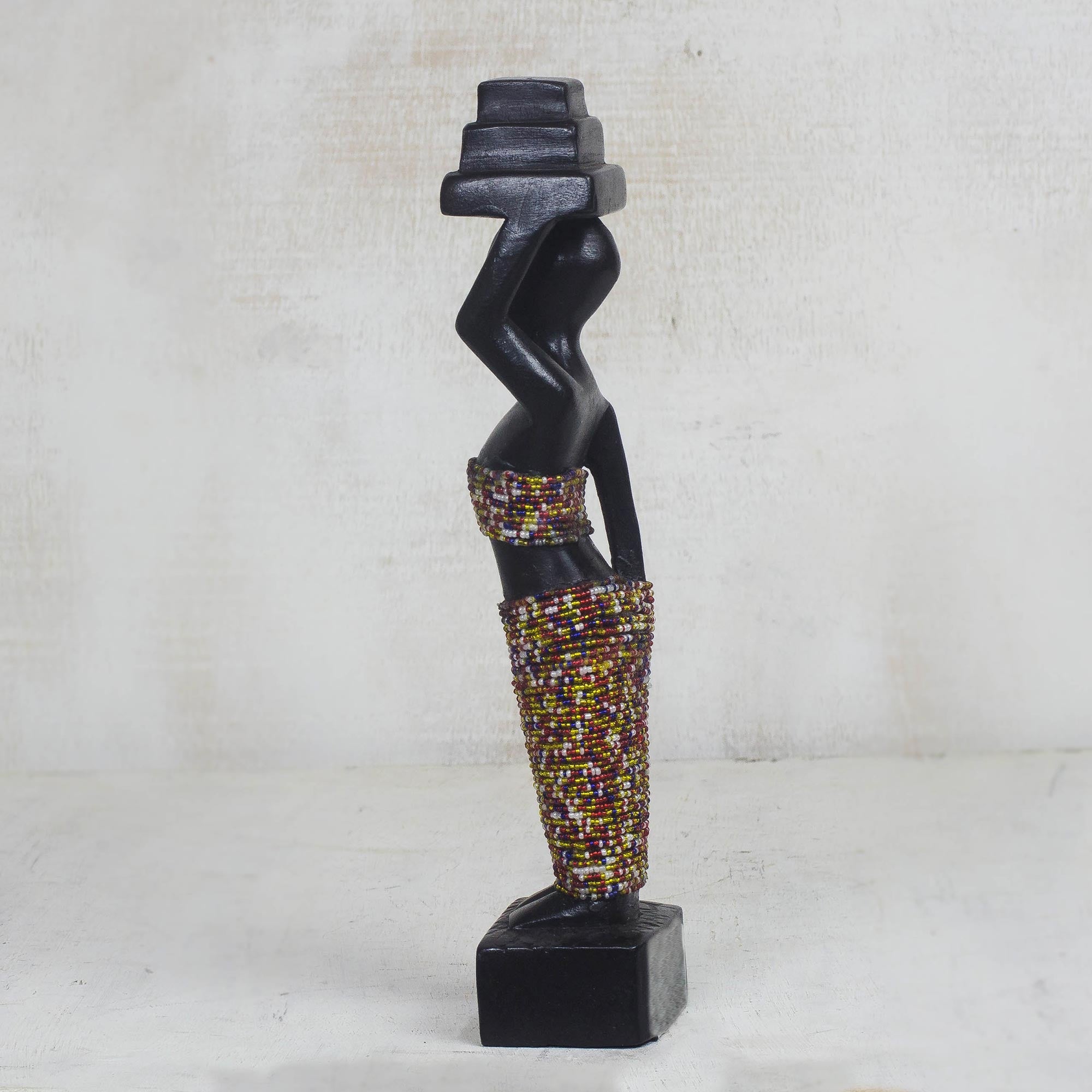 Premium Handcrafted Sese Wood African Statue - Akonobaa Sculpture