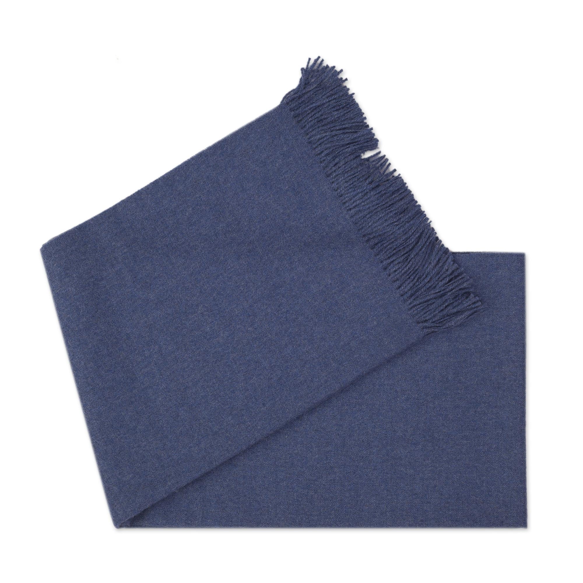Premium Blissful Dream in Azure: 100% Baby Alpaca Throw Blanket from Peru