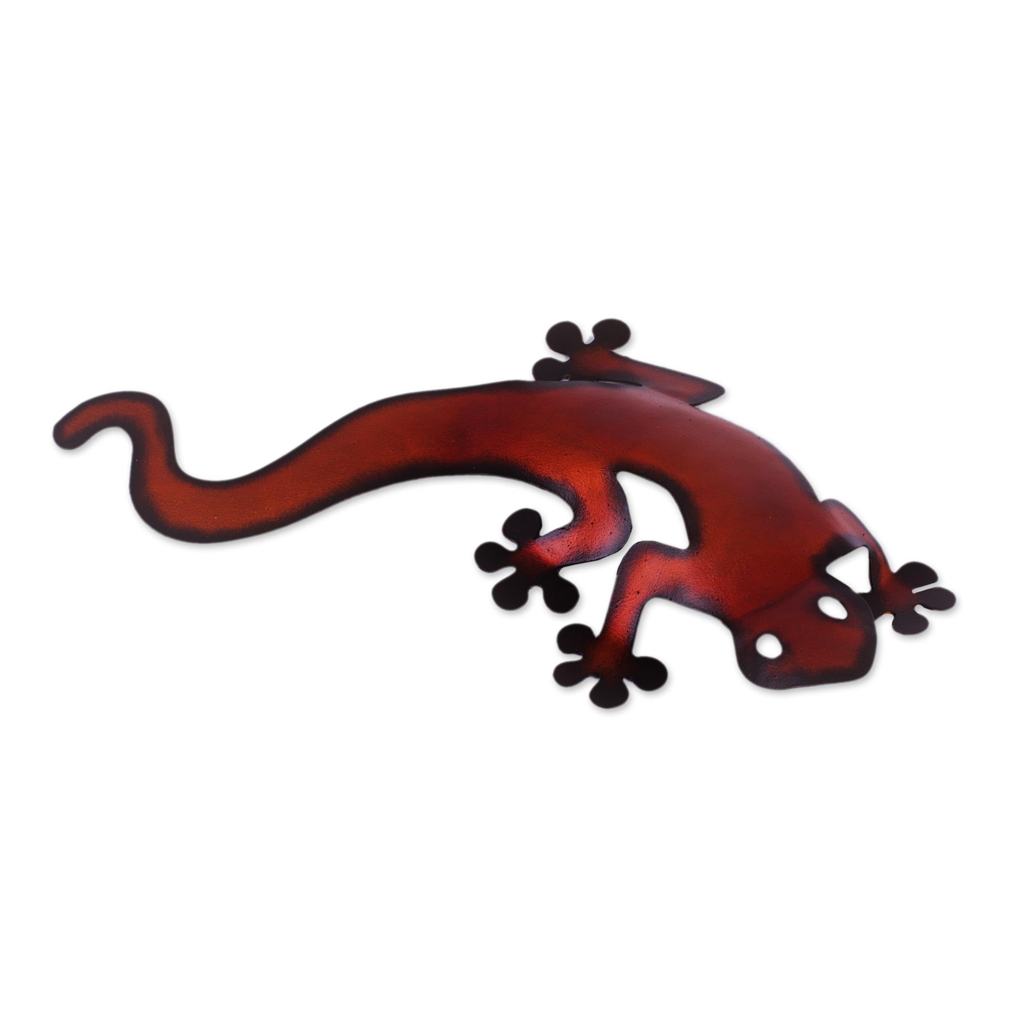 Premium Handcrafted Steel Lizard Wall Sculpture - Vibrant Mexican Art