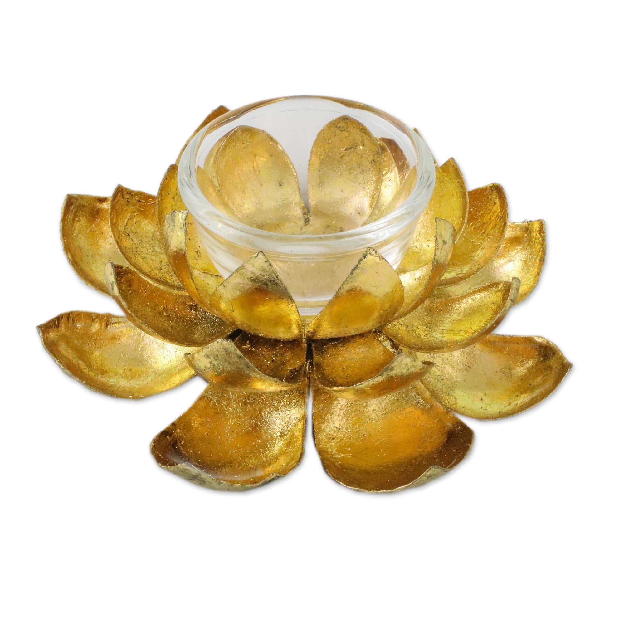 Premium Handcrafted Lotus Tealight Holder – Antique Steel Design from Thailand