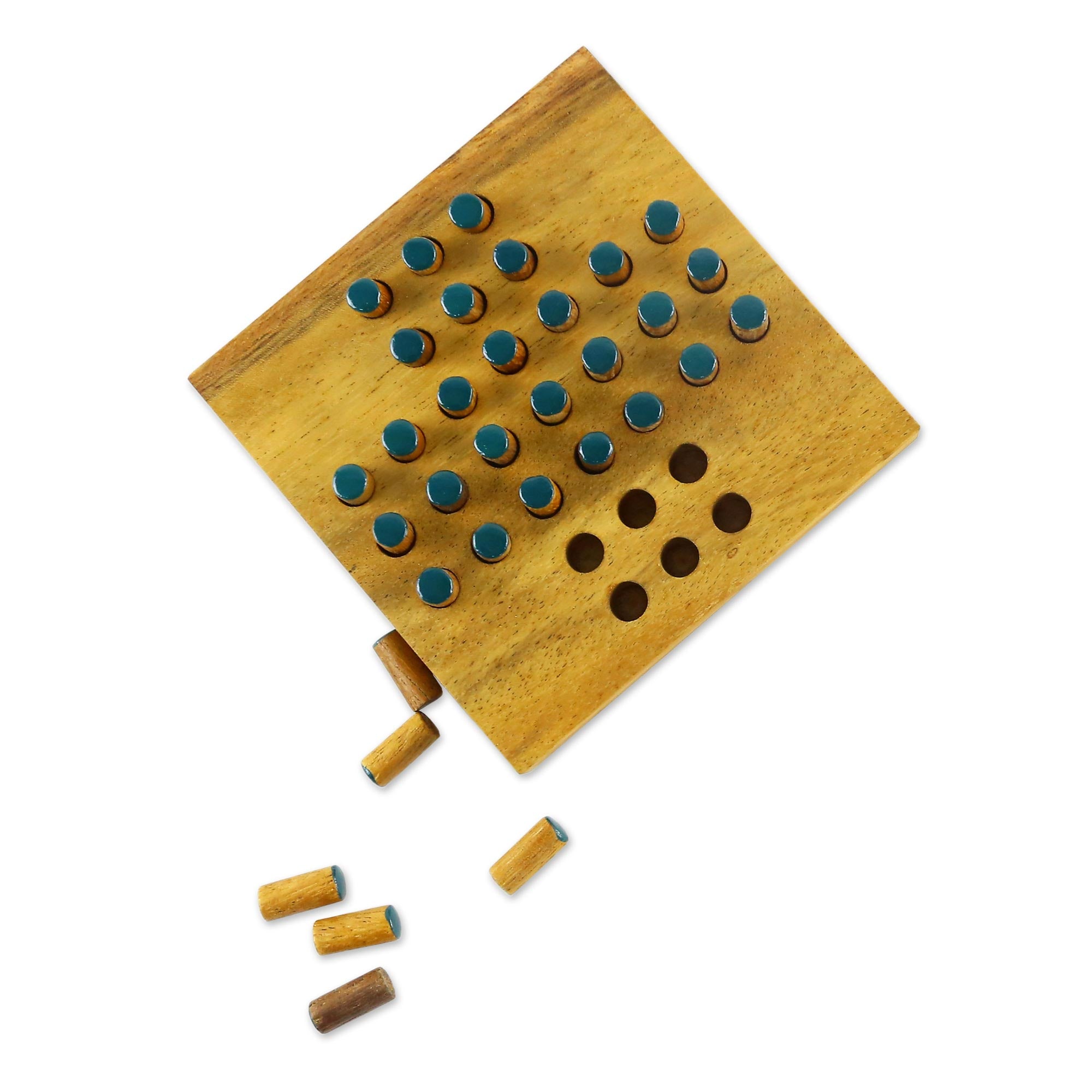 Premium Teal Wooden Peg Game - Handcrafted in Thailand