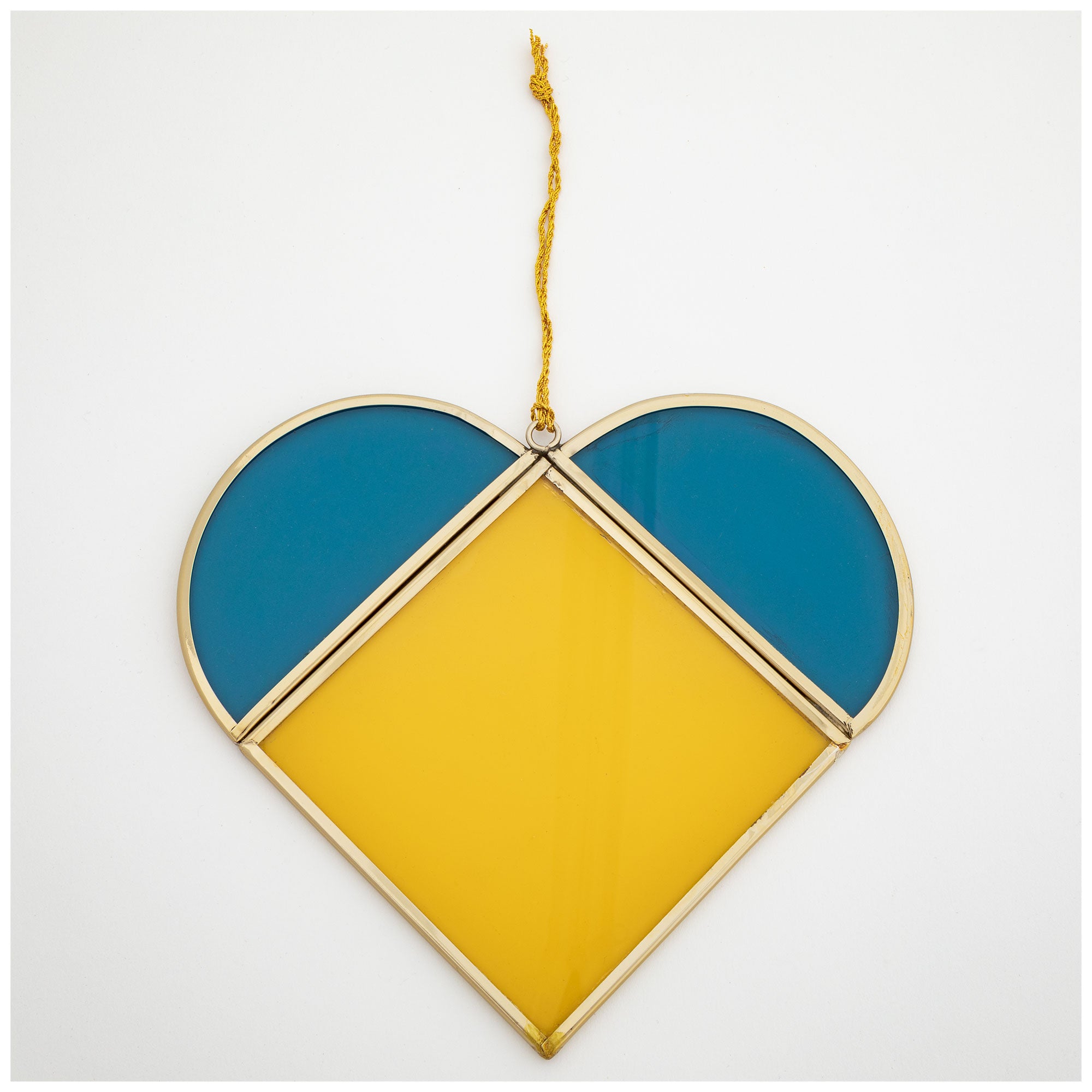 Premium Solidarity Glass Heart - Stand with Ukraine