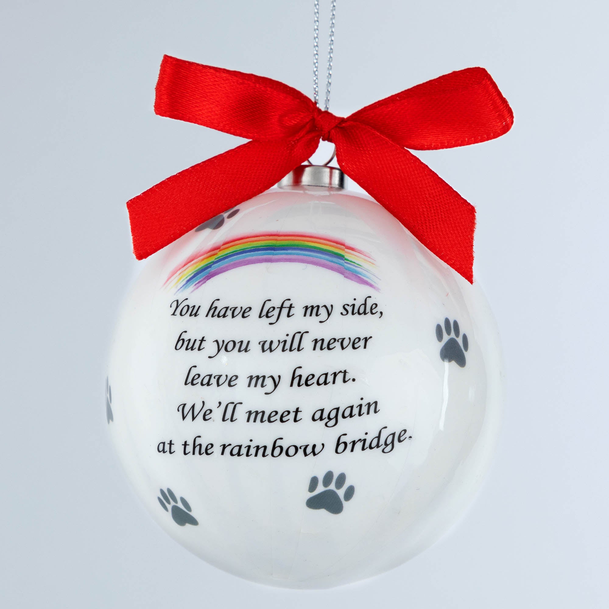 Premium Memorial Rainbow Bridge & Paws Keepsake Ornament