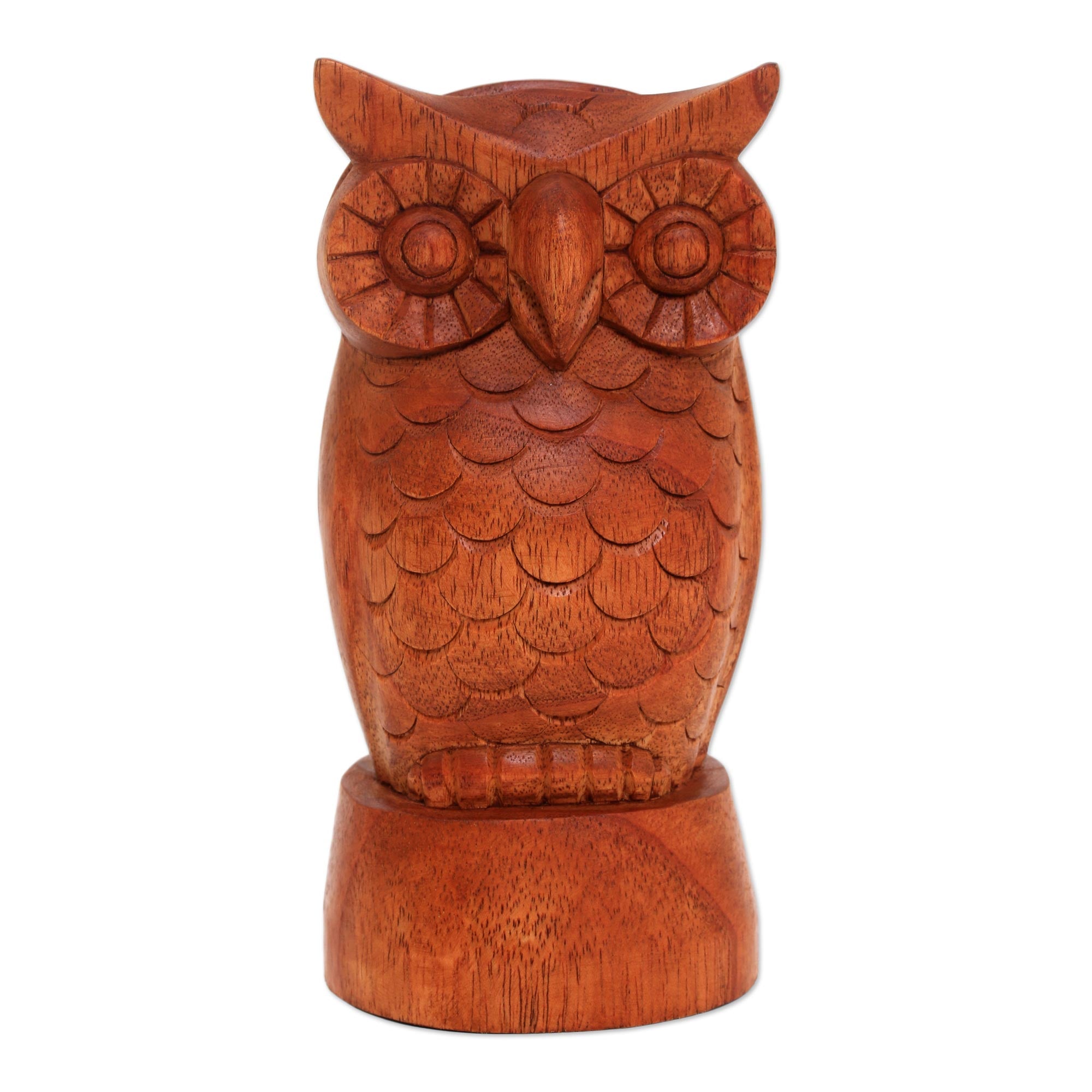 Premium Wise Owl Eyeglasses Holder - Handcrafted Jempinis Wood from Bali