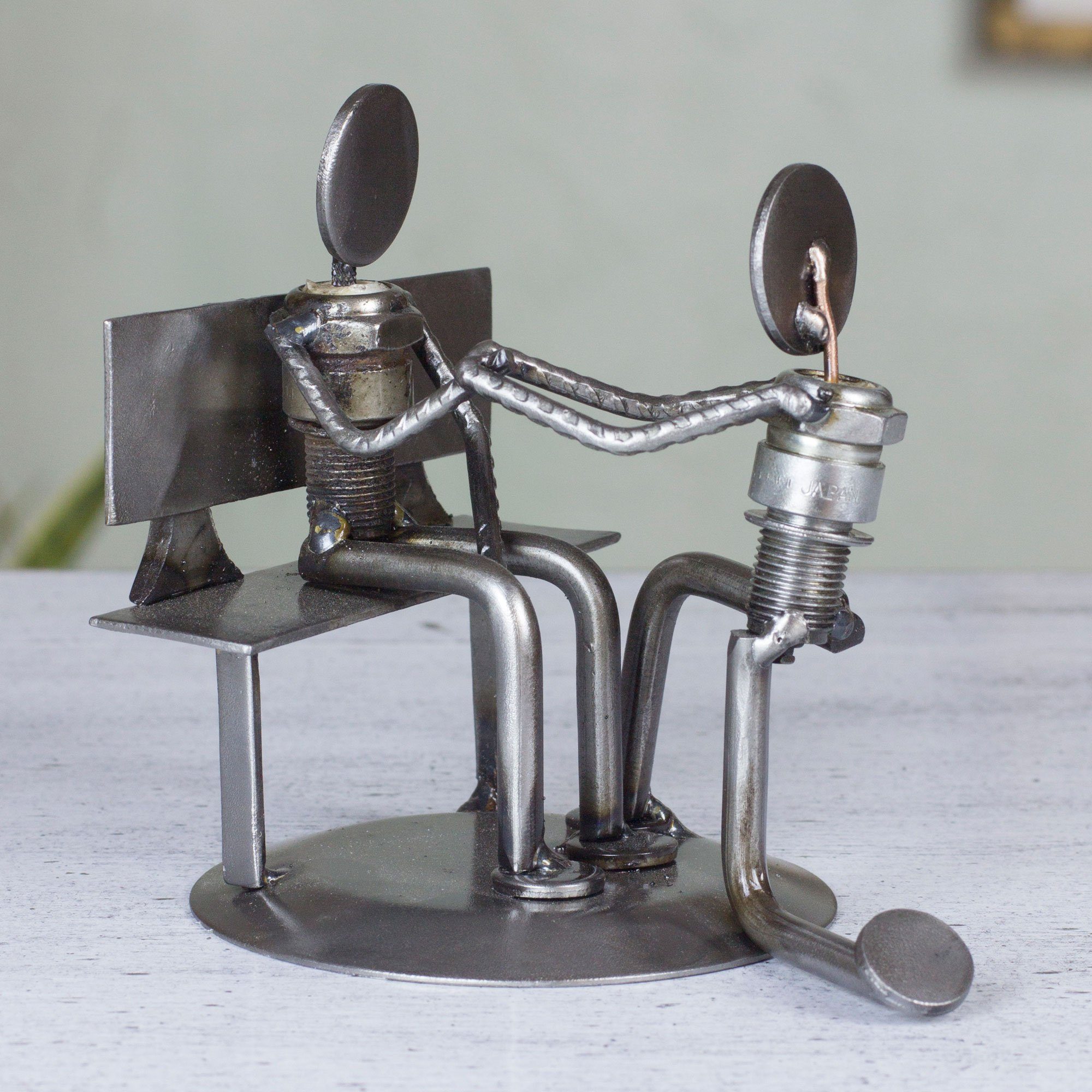 Premium Recycled Metal Love Sculpture - Handmade Art