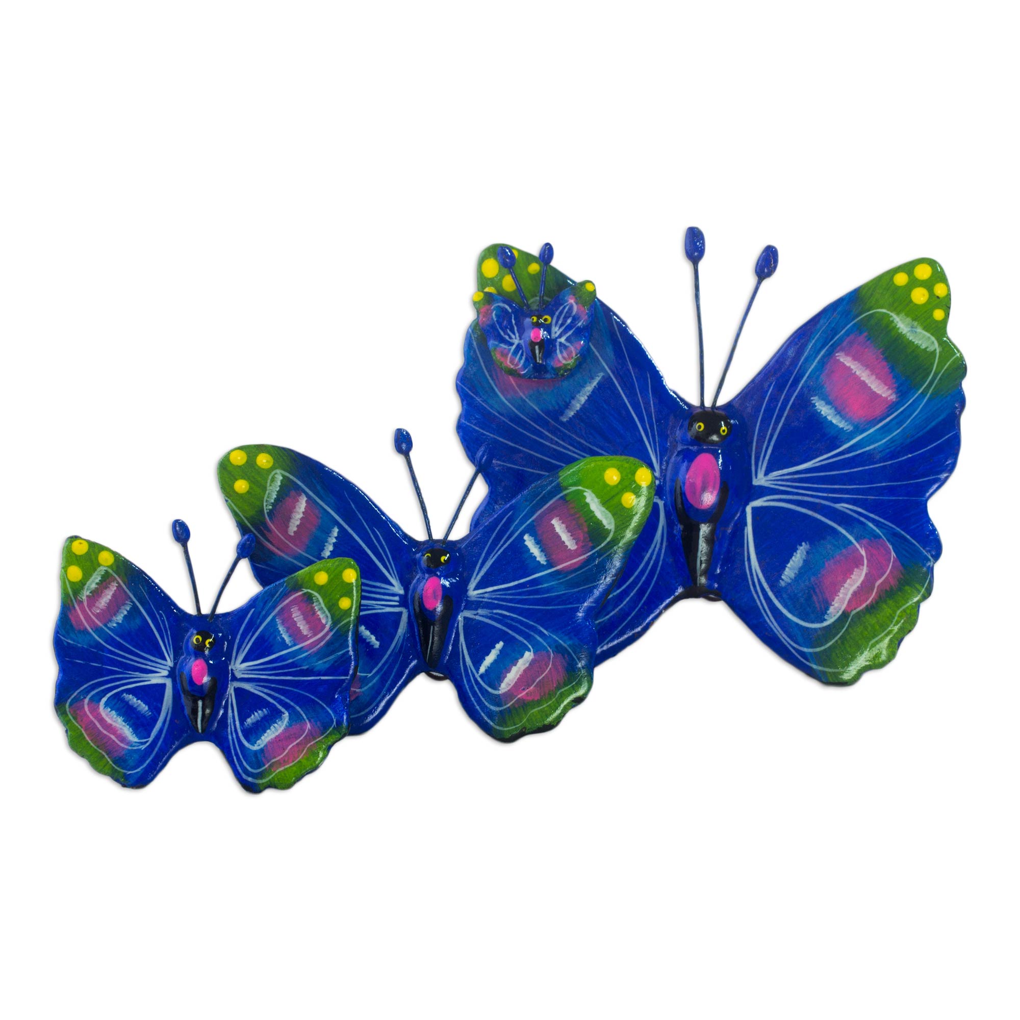 Premium Antigua Butterflies Ceramic Sculpture Set of 3
