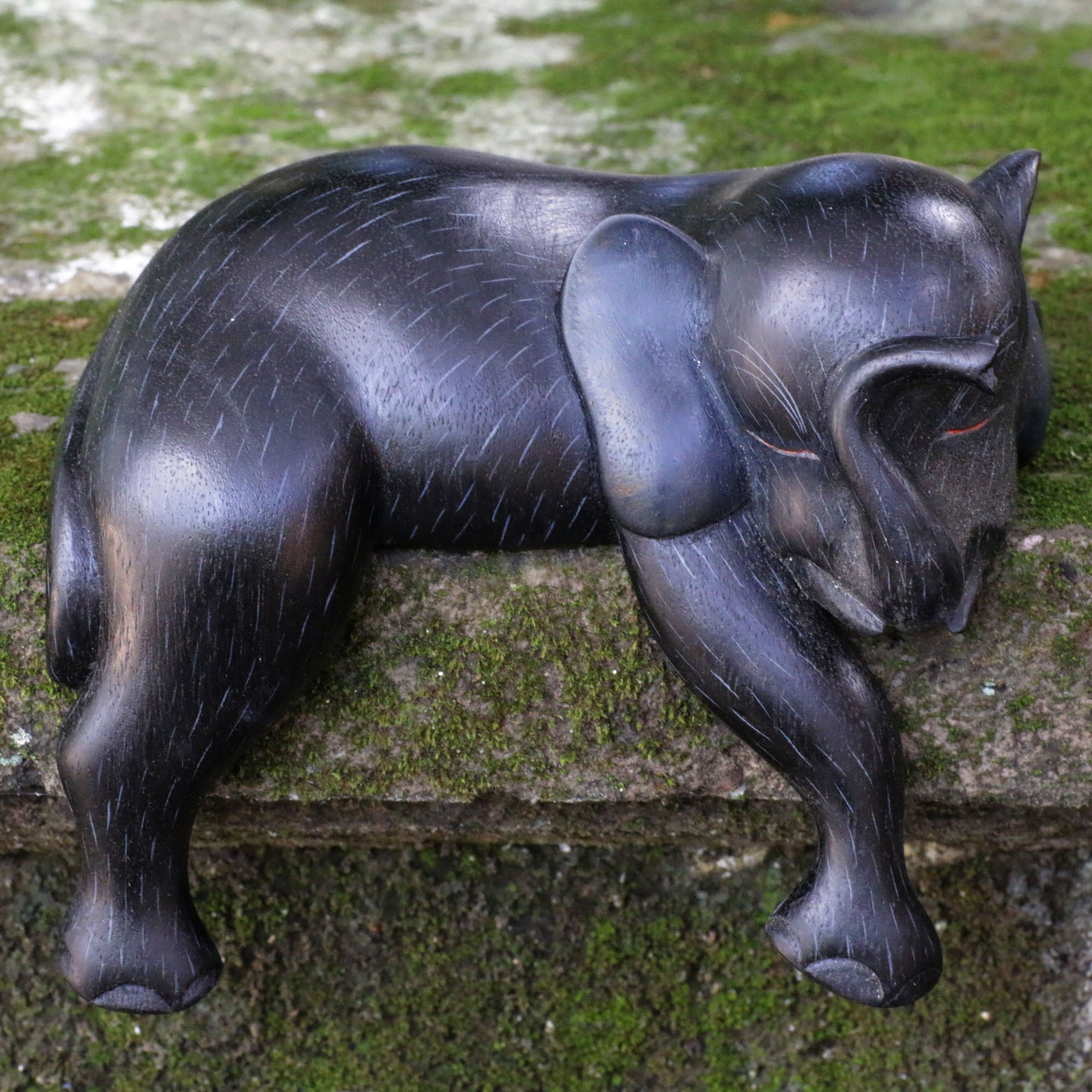 Premium Handcrafted Suar Wood Elephant Sculpture - Exotic Indonesian Art