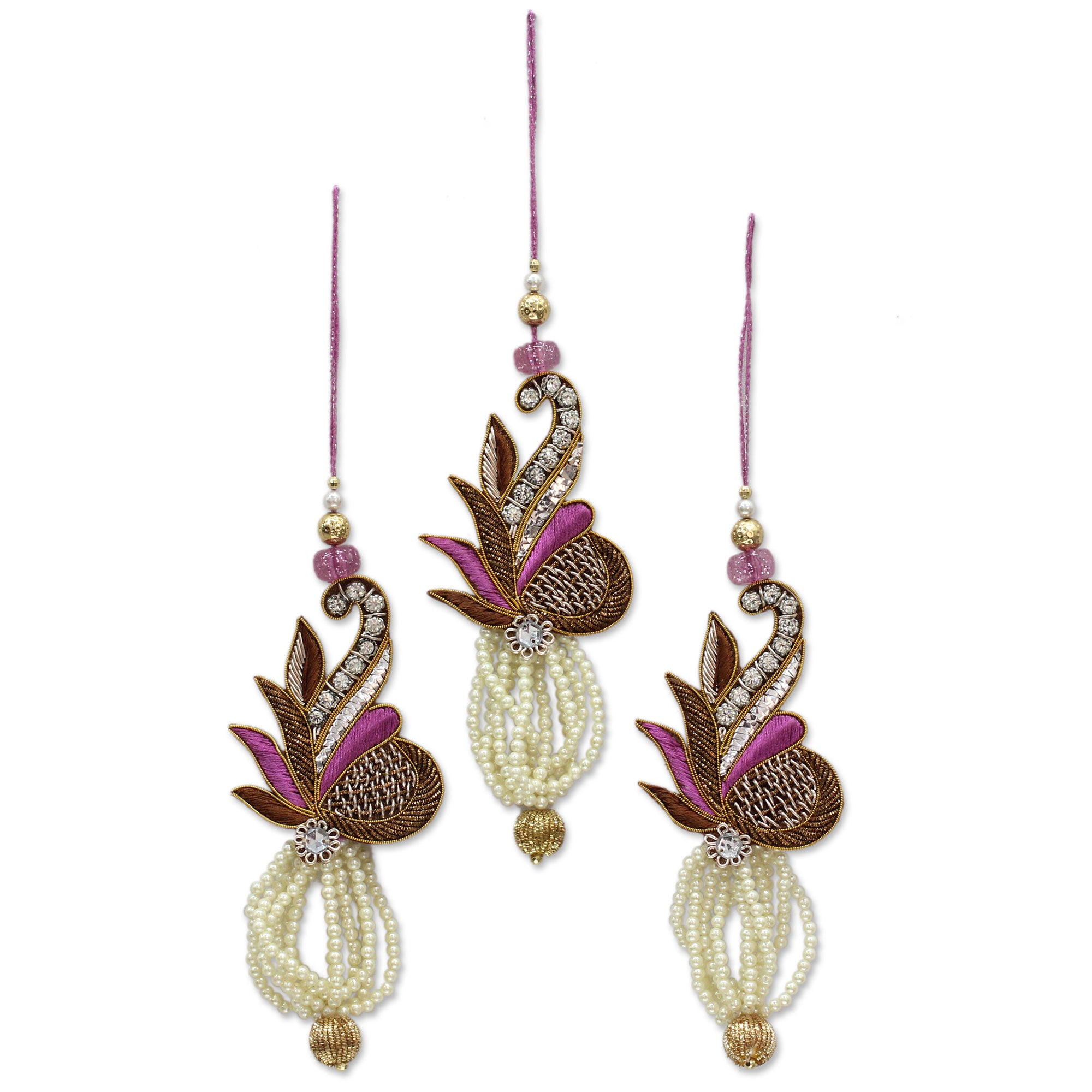 Premium Mughal-Inspired Beaded Ornament Set (3-Piece)