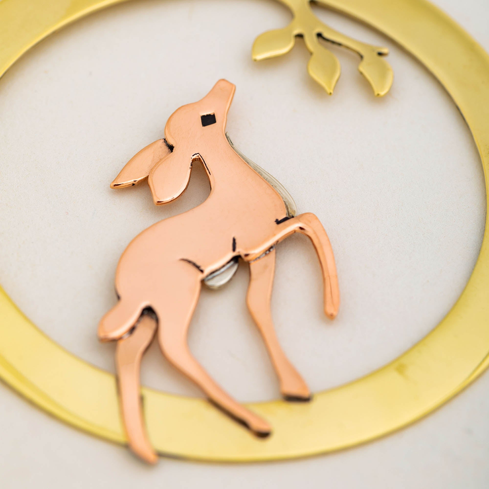 Premium Sweet Deer Mixed Metal Ornament - Handcrafted Fair-Trade Decor
