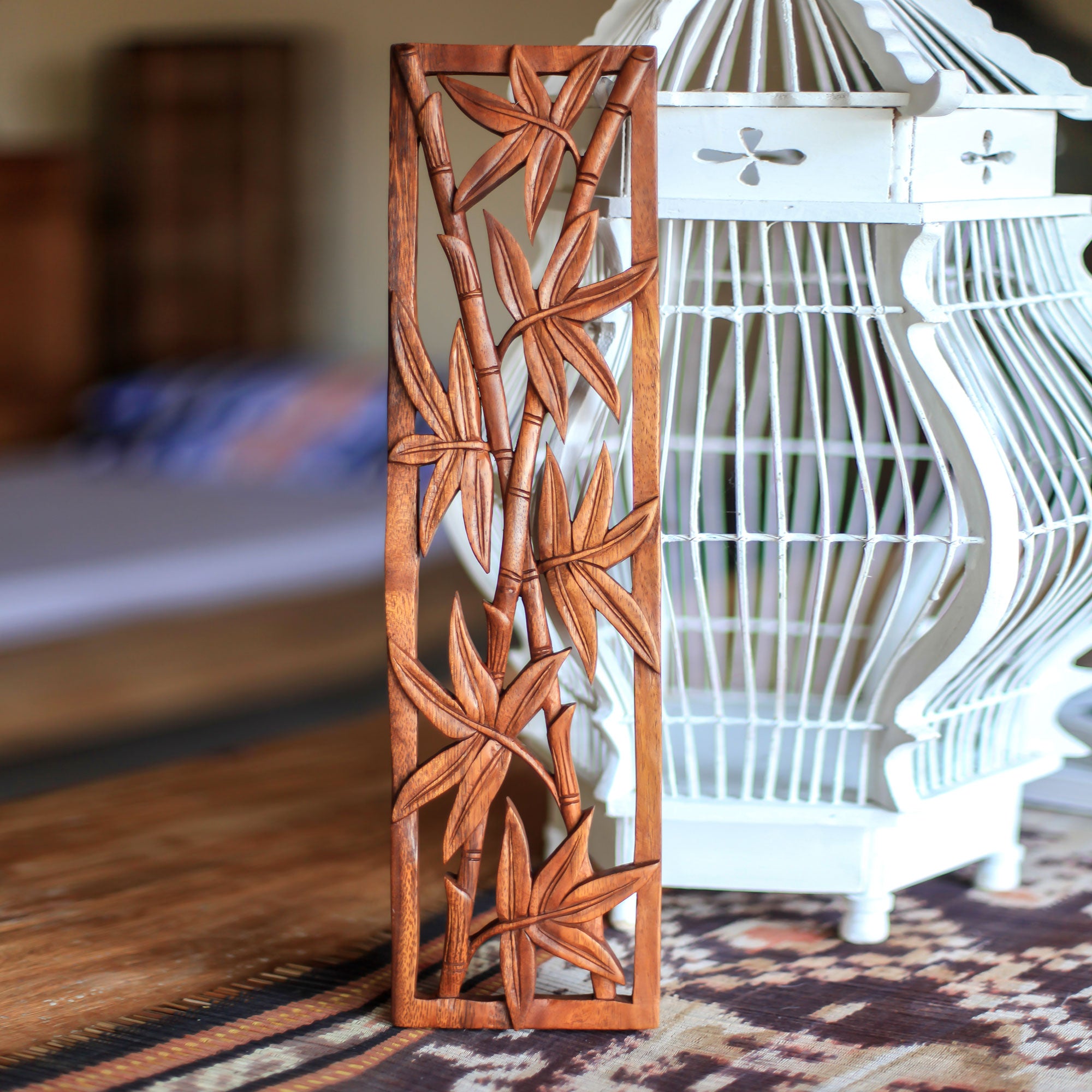 Premium Bamboo Forest Wood Relief Wall Art