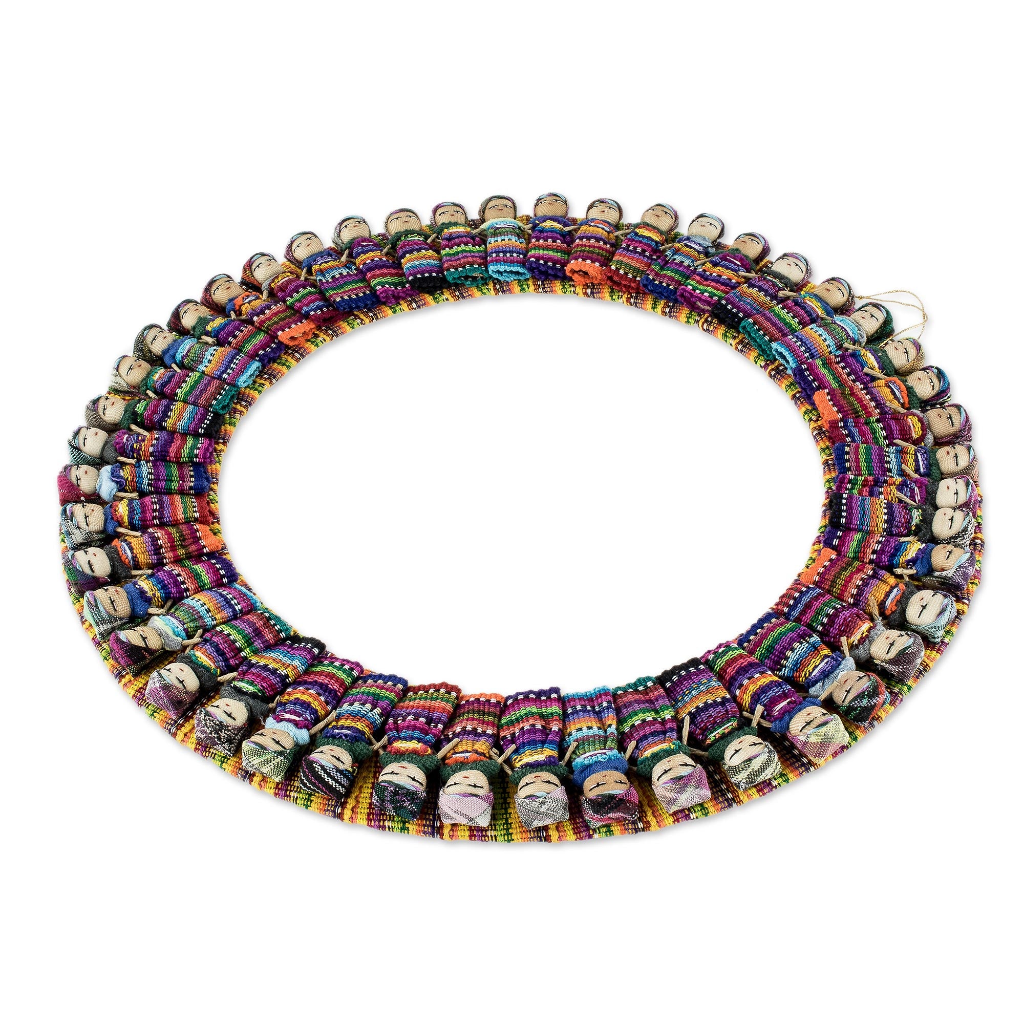 Premium Handcrafted Worry Doll Wreath - Colorful Heritage Design