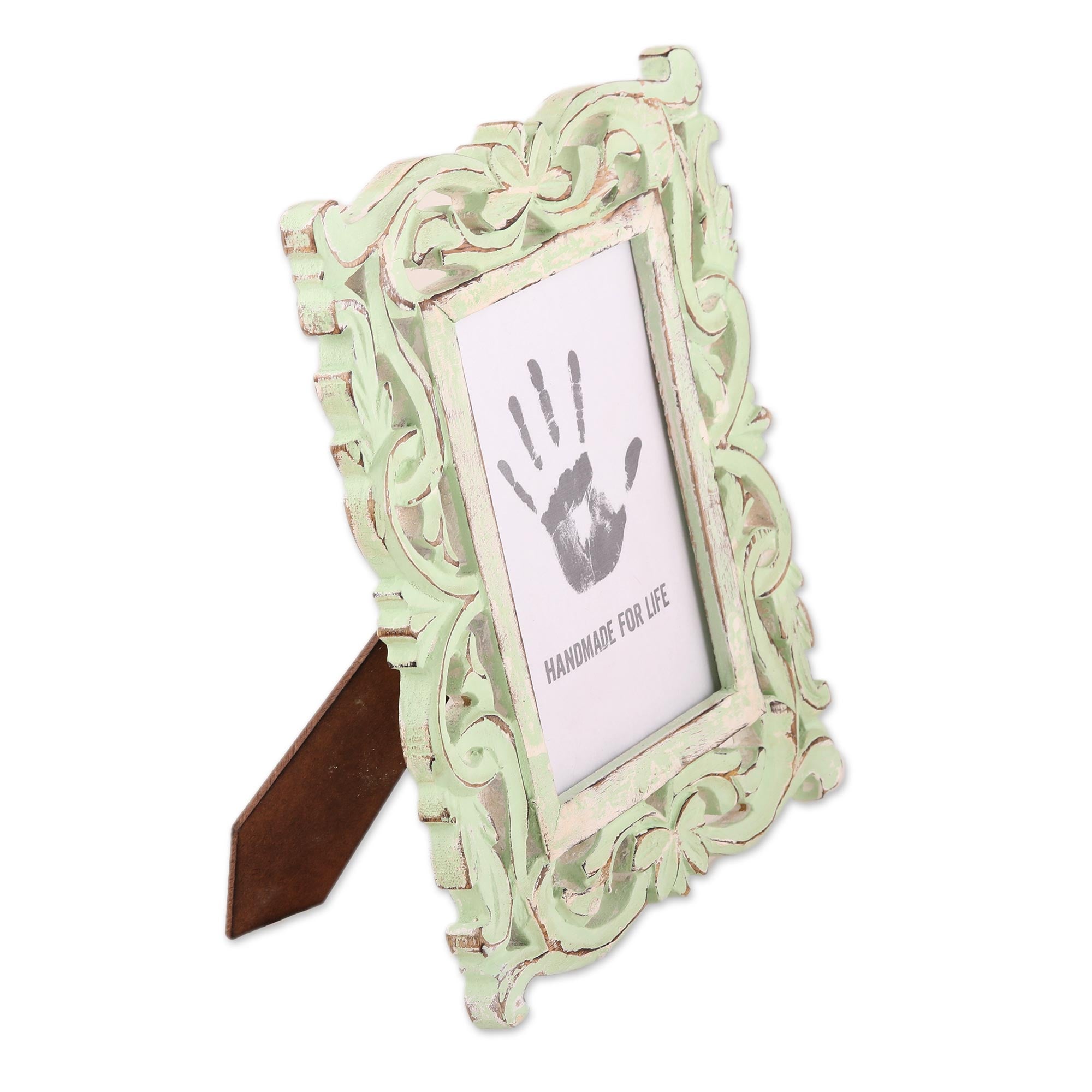 Premium Sage Green Vintage Mango Wood Photo Frame 5x7 - Handcrafted Elegance