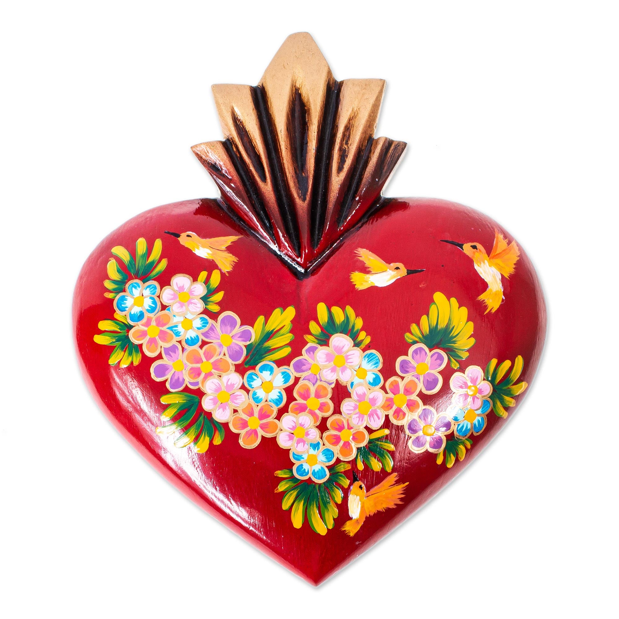 Premium Sacred Heart Wall Art - Handcrafted Red Devotional Decor