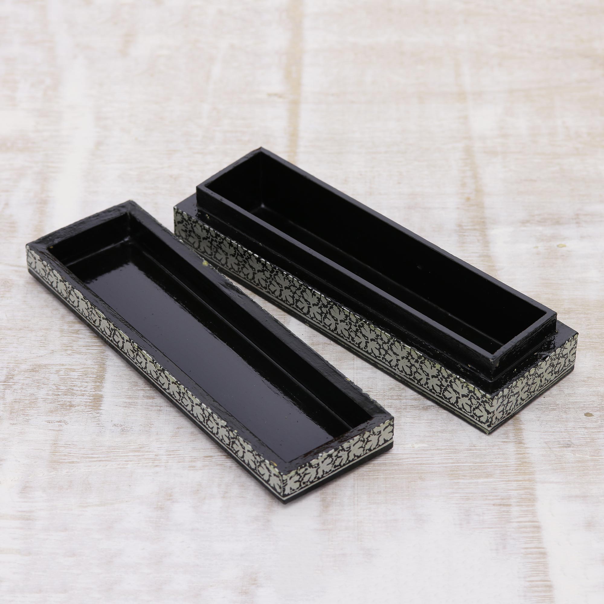 Premium Midnight Charm Handmade Wood Floral Box - Ultimate Home Decor by Indian Artisan