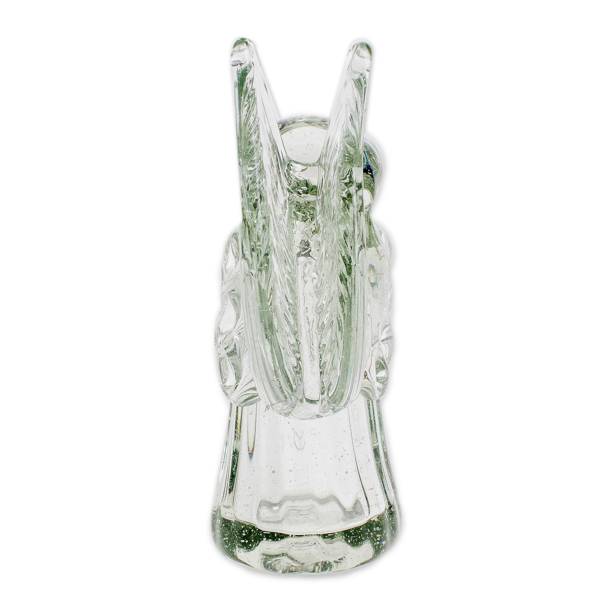 Premium Handblown Recycled Glass Angel Figurine - Eco-Friendly Home Decor