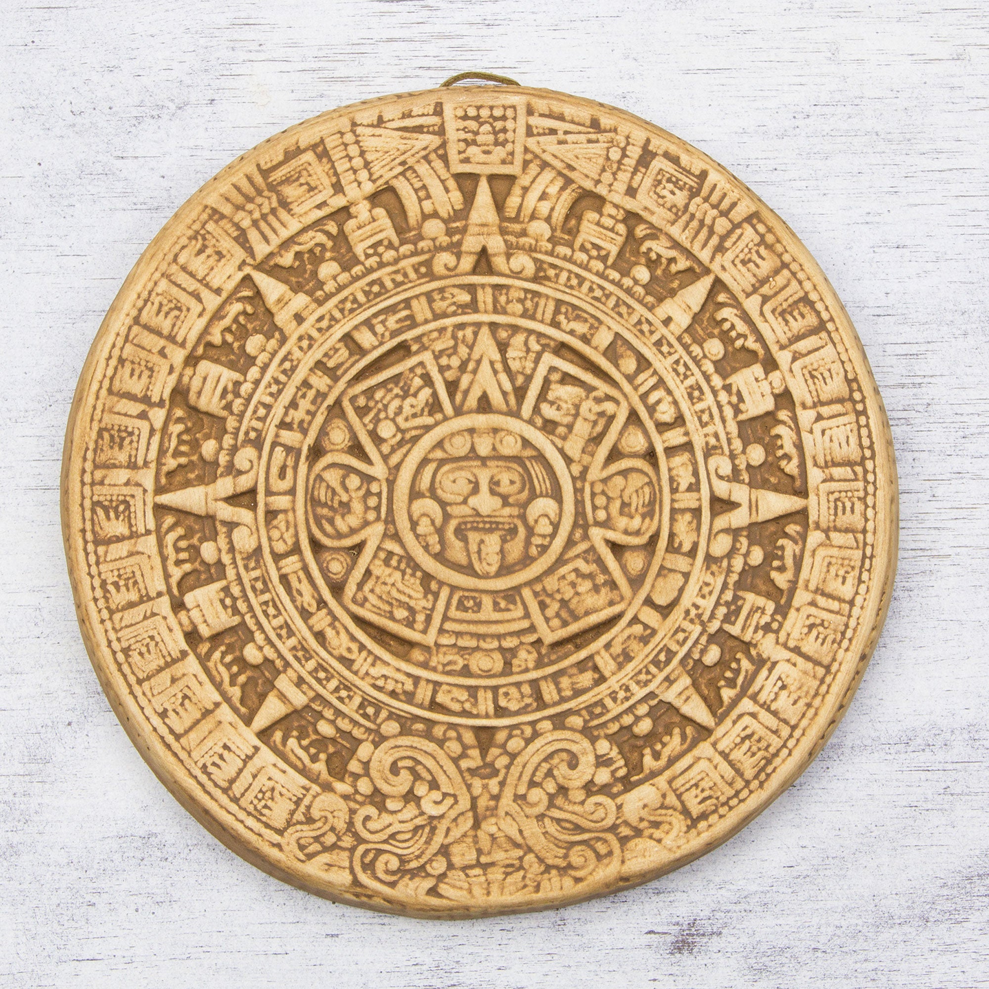 Premium Handmade Aztec Calendar Ceramic Wall Art – Ochre Design