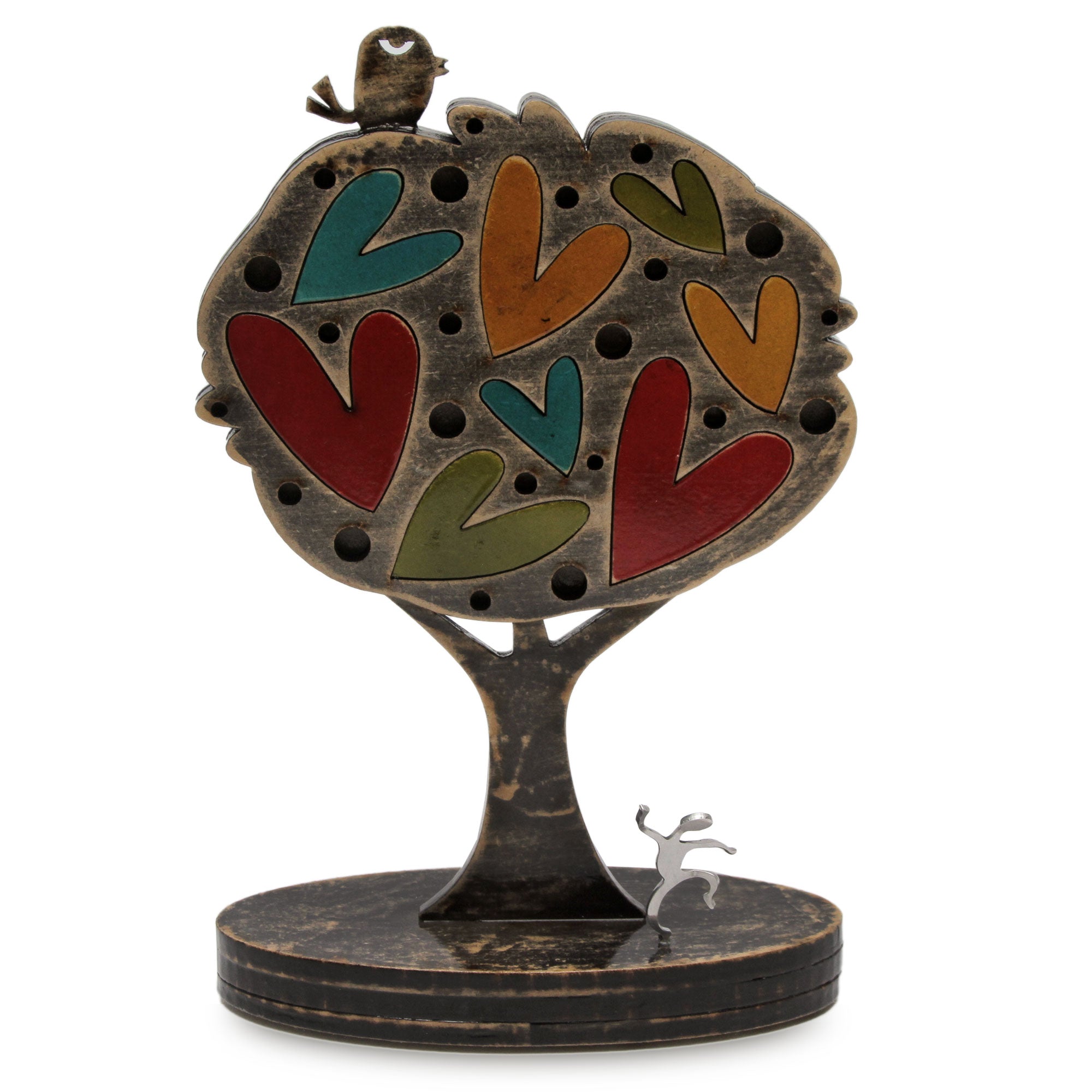 Premium Handcrafted Love Tree Sculpture with Hearts & Bird - Ultimate Home Decor