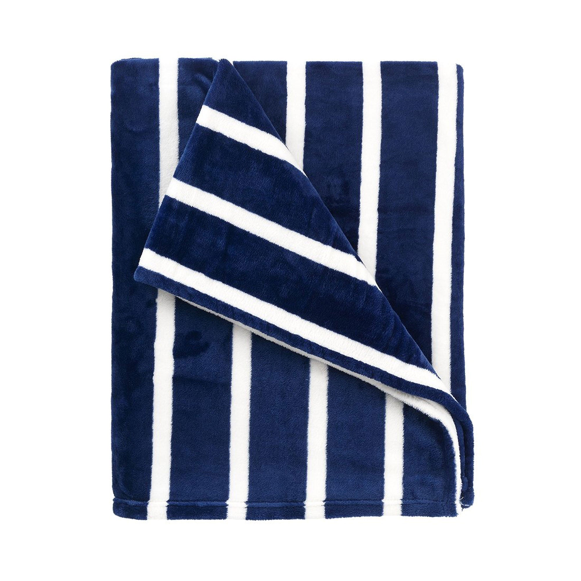 Premium Navy Striped Cozy Blanket