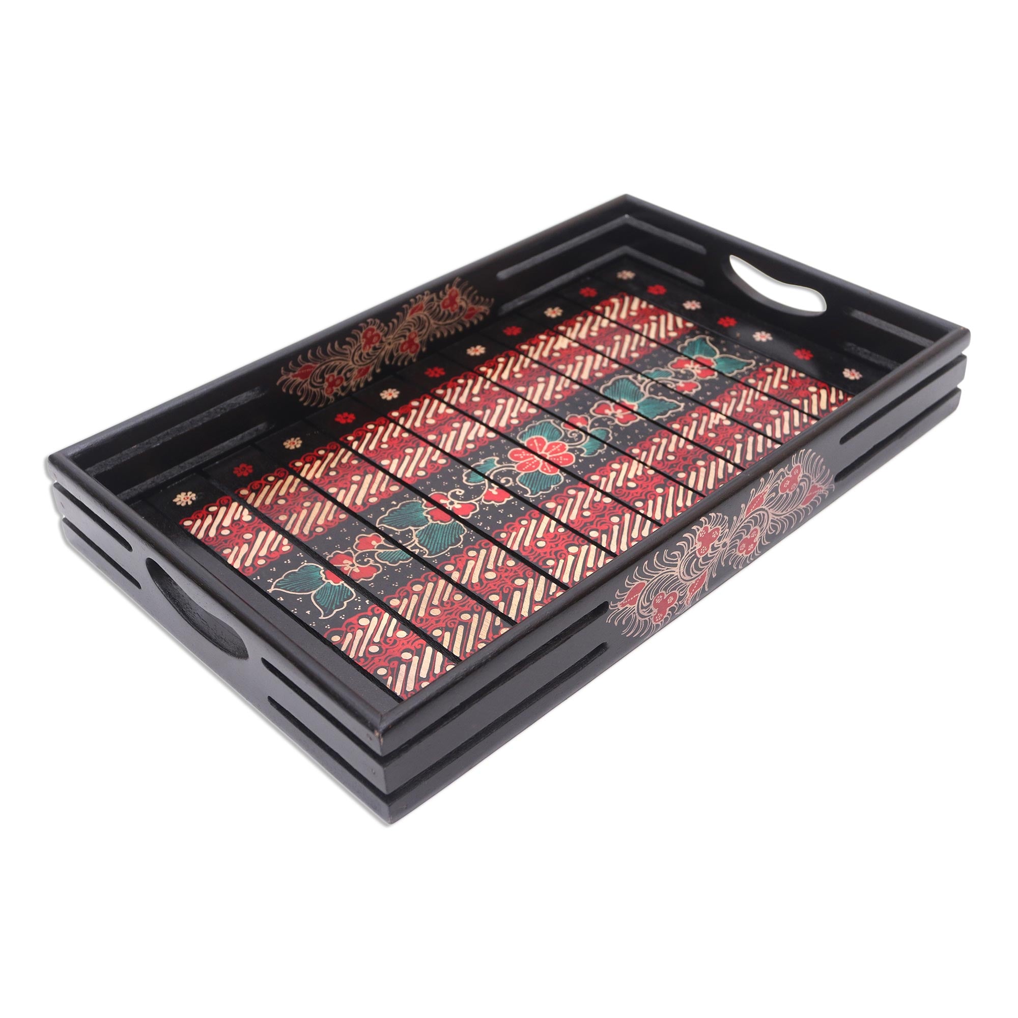 Premium Handmade Kawung Batik Decorative Tray by Balinese Artisan