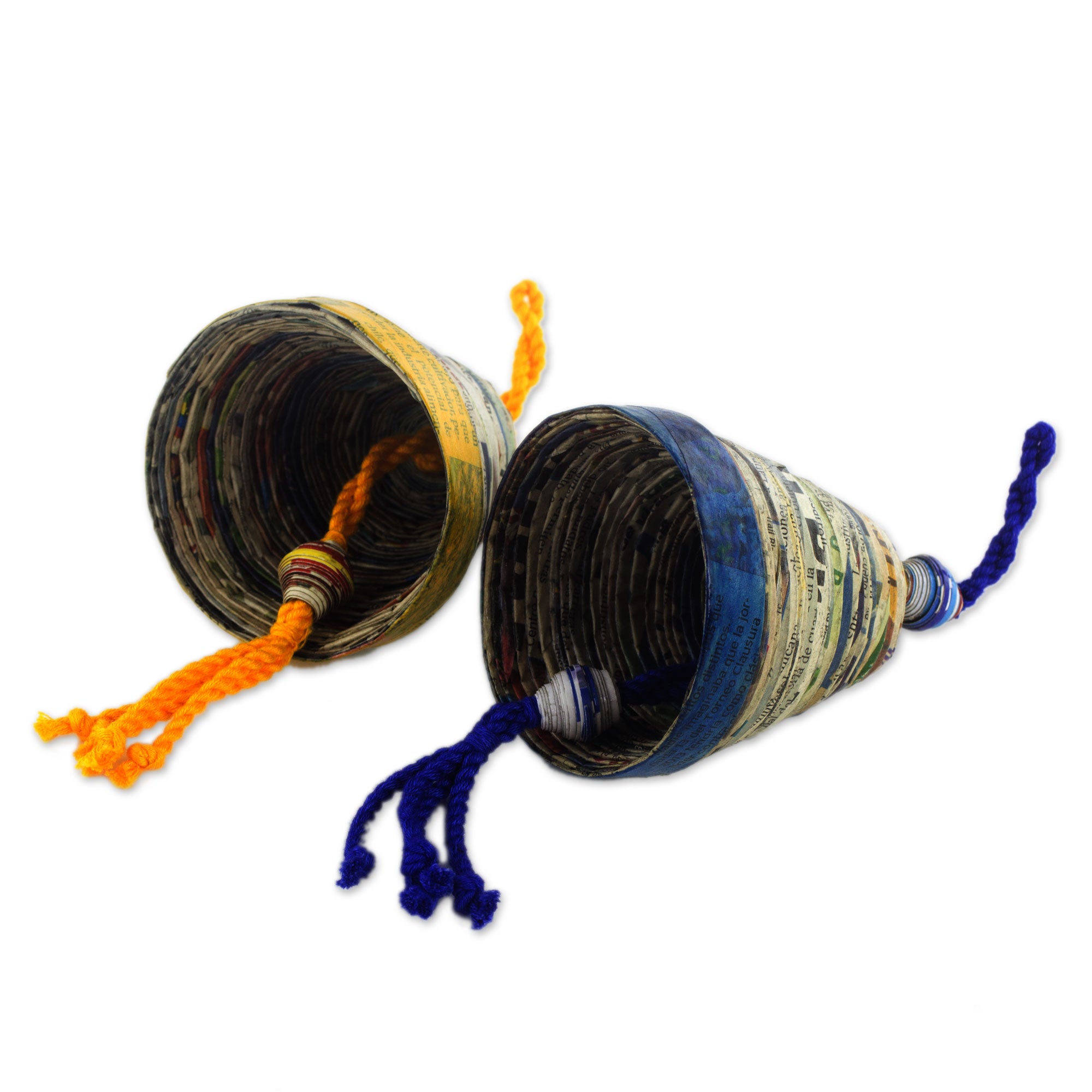 Premium Recycled Paper Christmas Ornaments - Bells of Hope and Joy (Set of 4)
