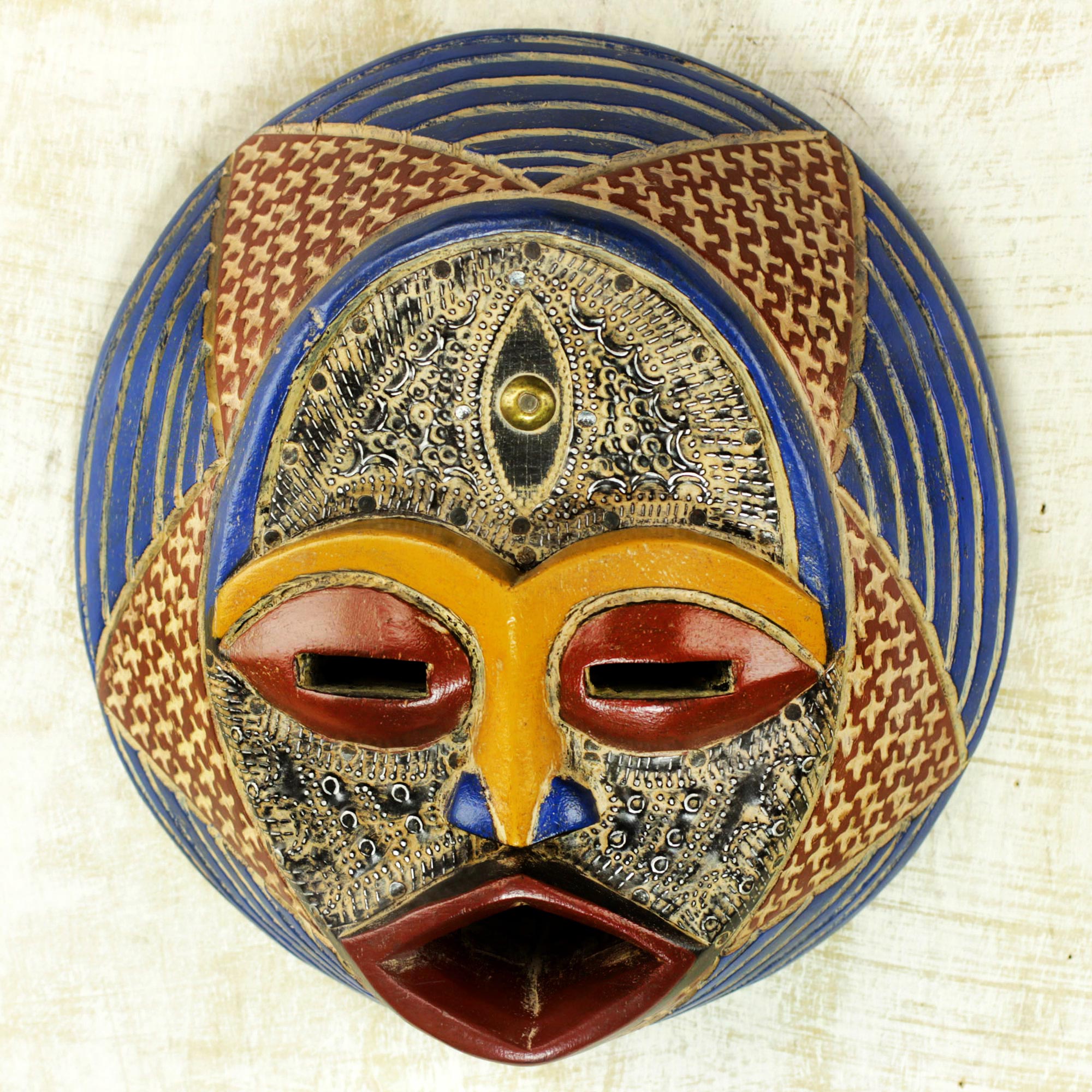 Premium Handcrafted Kafuinam Ewe Culture African Wood Mask by Ghana Artisan