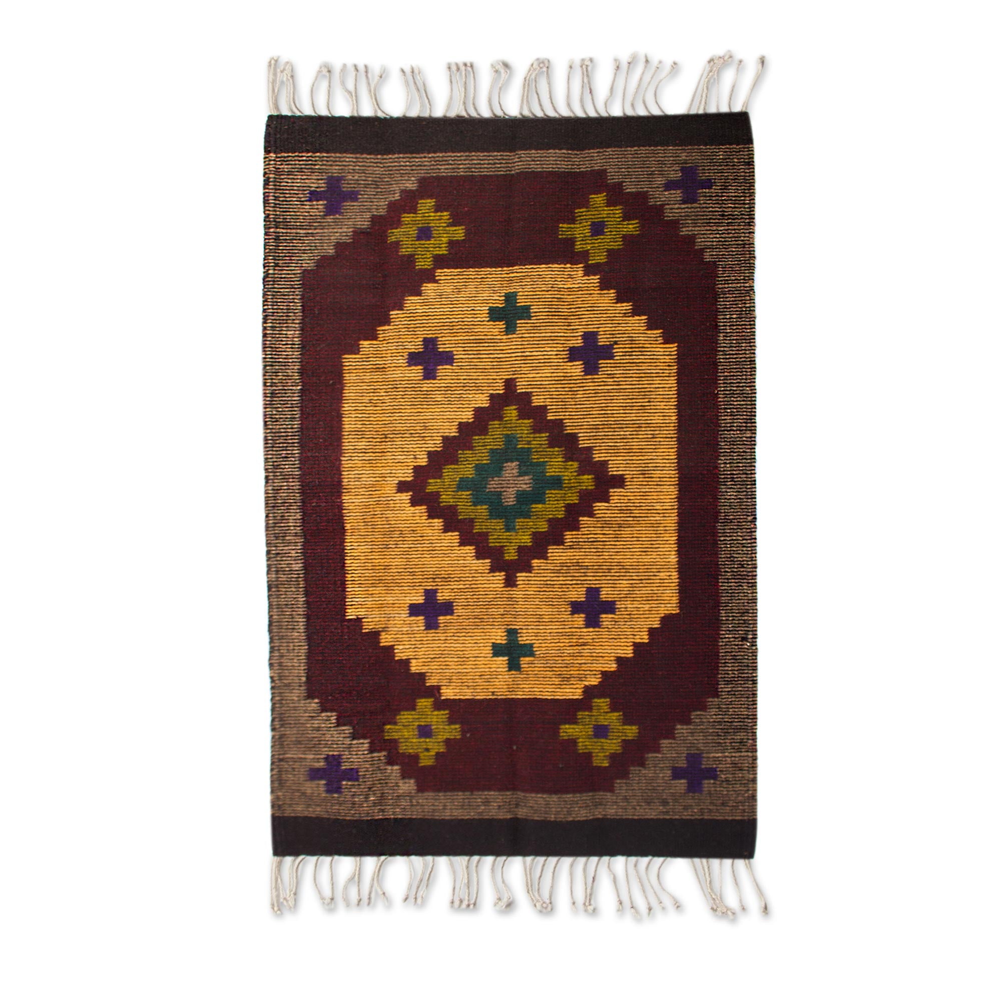 Premium Stargazer Brown Zapotec Wool Area Rug - Handwoven Luxury