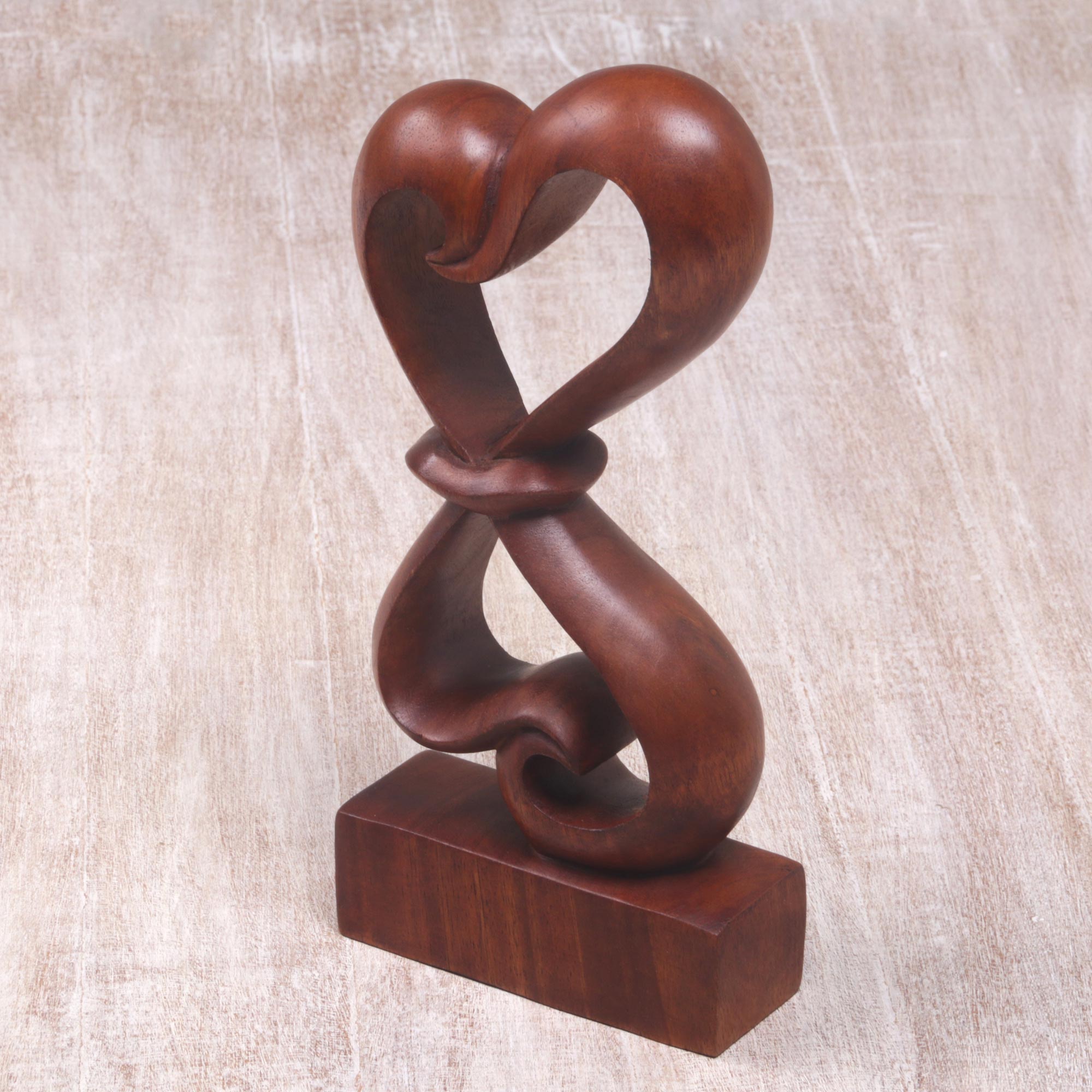 Premium Heartfelt Infinity Wood Sculpture