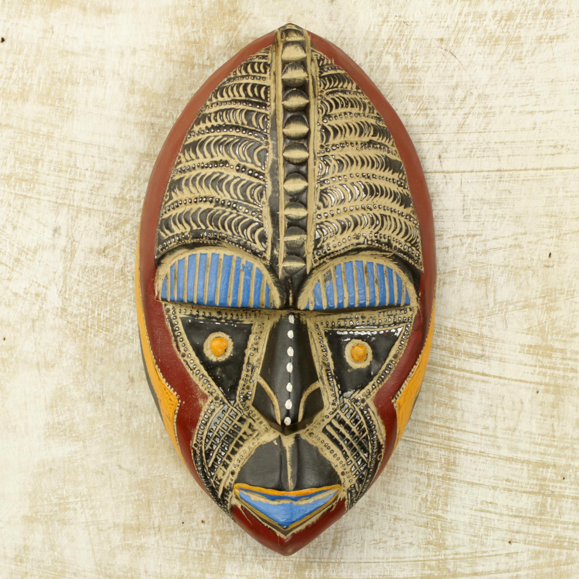 Premium Handcrafted African Wood Wall Mask - Talk of Prosperity