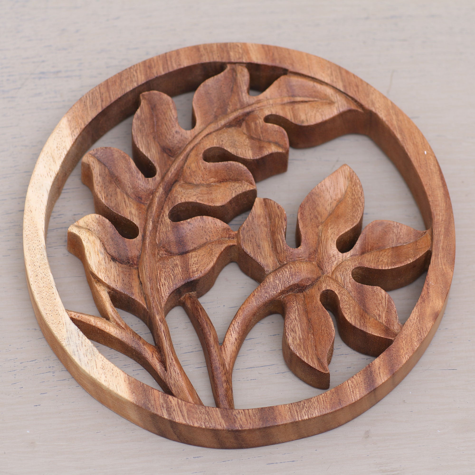 Premium Hand-Carved Balinese Fern Wood Panel – Ultimate Wall Art