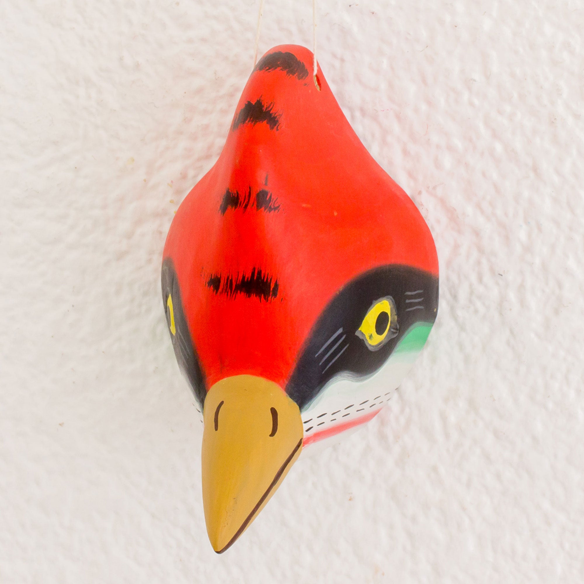 Premium Handcrafted Woodpecker Pinewood Wall Mask – Authentic Guatemalan Art