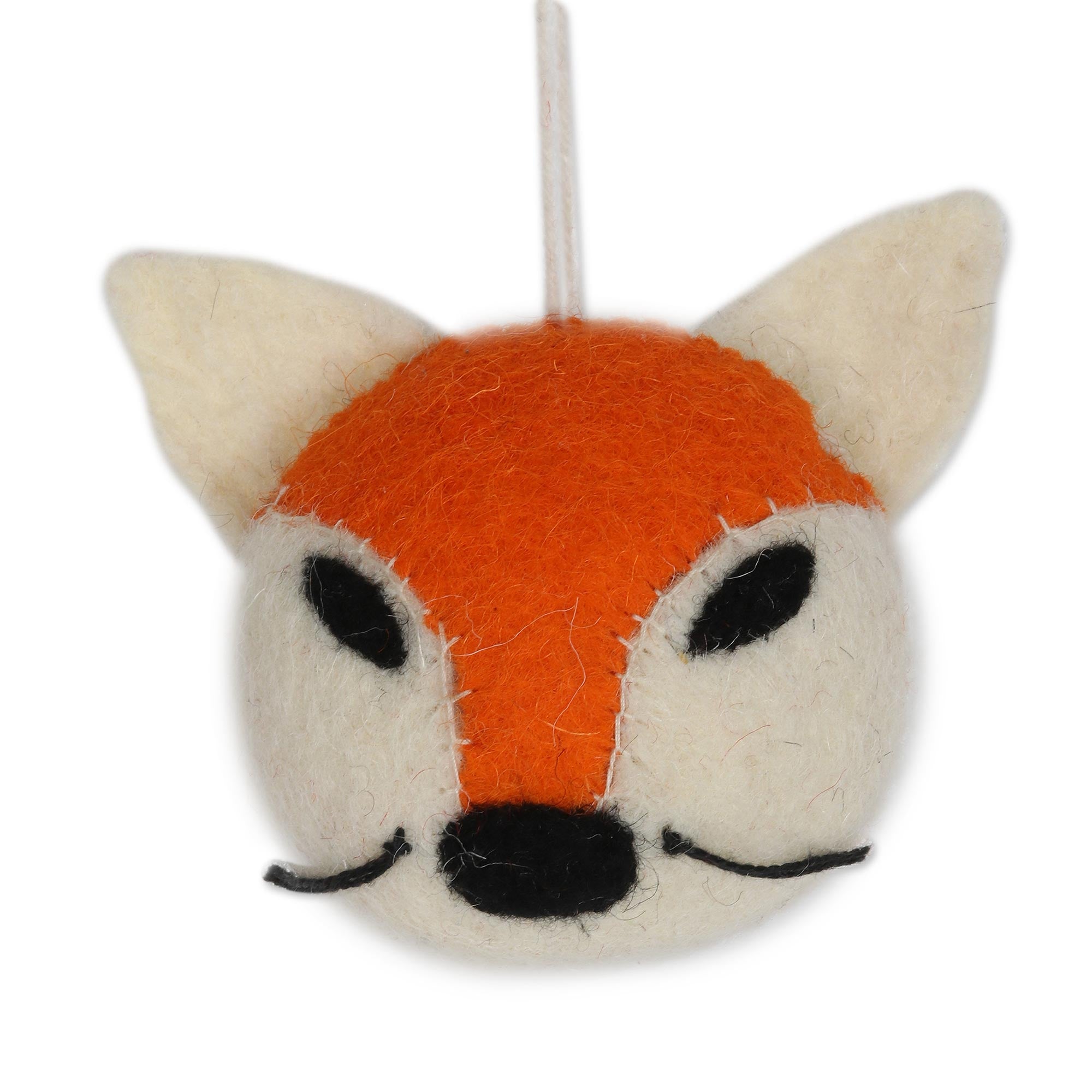 Premium Handcrafted Animal Face Wool Felt Ornaments - Set of 6 (Happy Animals Collection)